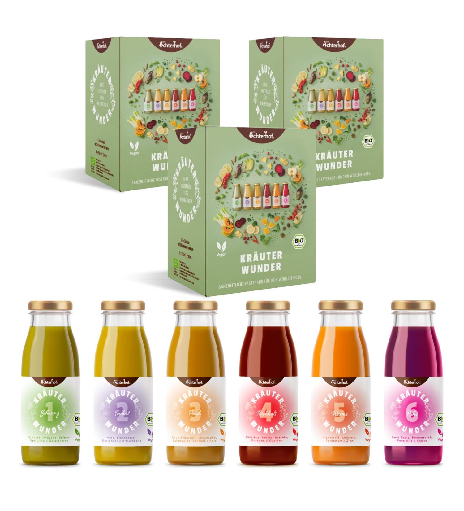 Herbal Miracle 3-Day Fasting Cure | Organic | 3x6 Bottles | First Herbal-Based Fasting Solution | Achterhof - Buy Online on SooperMarket.com