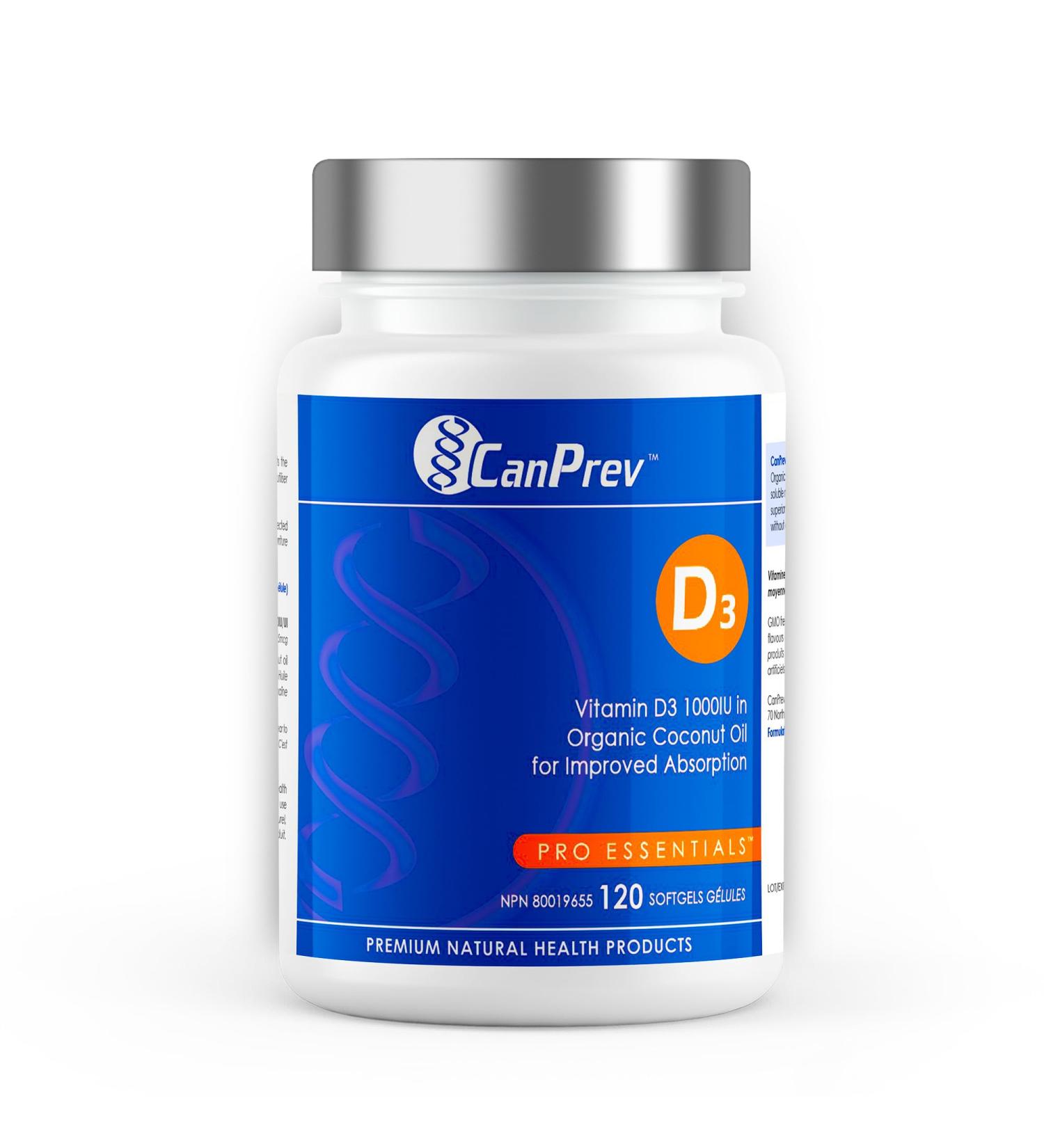 CanPrev D3 - Organic Coconut Oil | 120 Softgels | Pack of 1 l Helps Build And Maintain Bone Health 120 count (Pack of 1) - Buy Online on SooperMarket.com