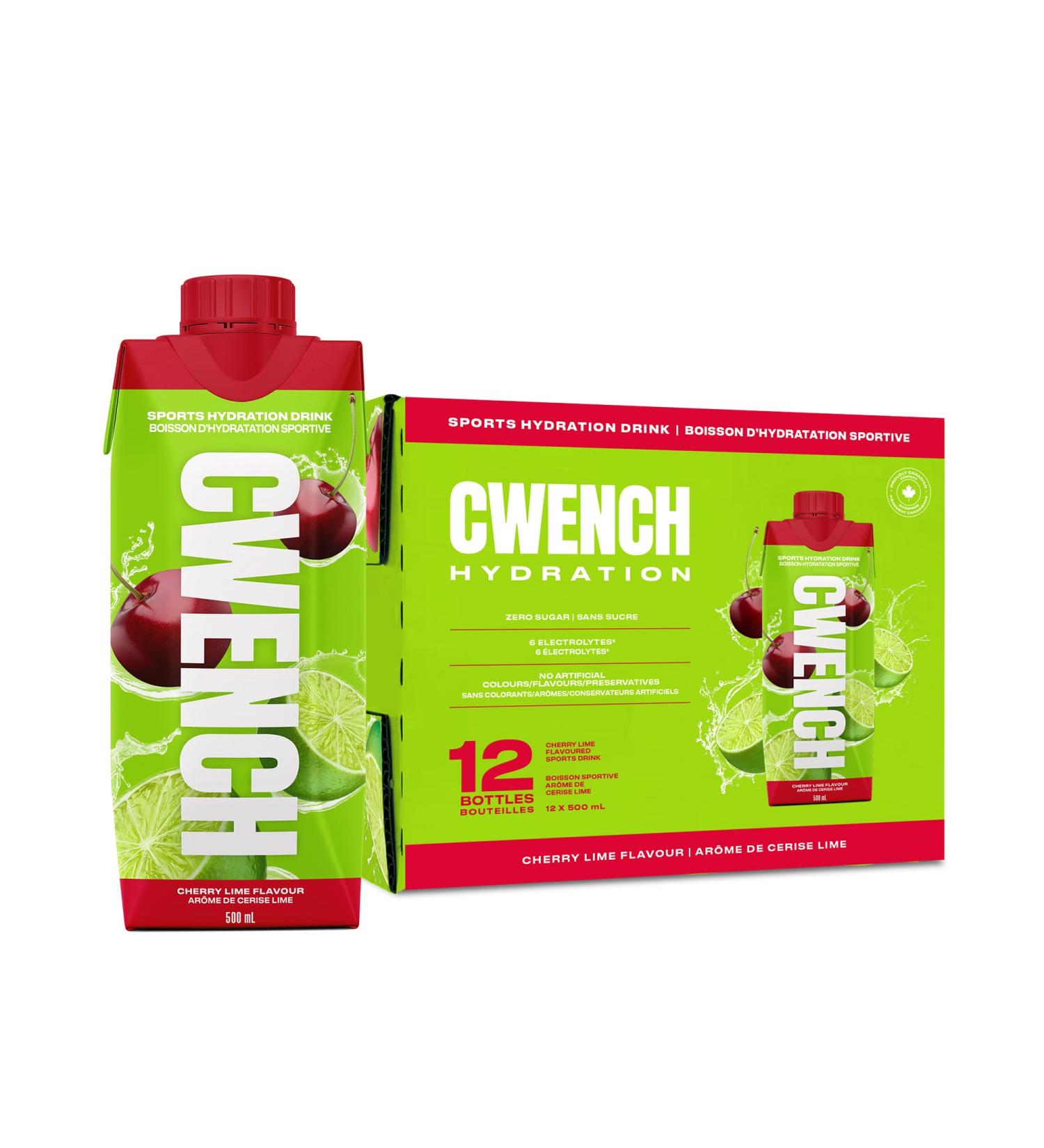Cwench Hydration Electrolyte Ready To Drink Cherry Lime 12x500ml - Buy Online on SooperMarket.com