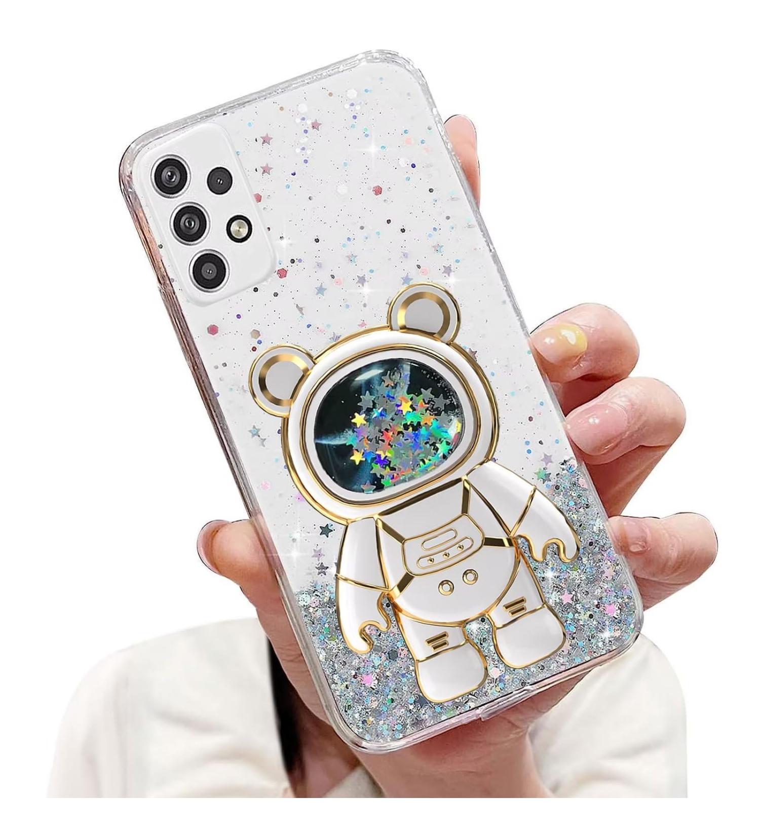 Shop Tivenfezk Nadoli Glitter Astronaut Case for Samsung Galaxy A33 5G - Soft Silicone Hidden Stand & Protective Cover - Buy Online on SooperMarket.com