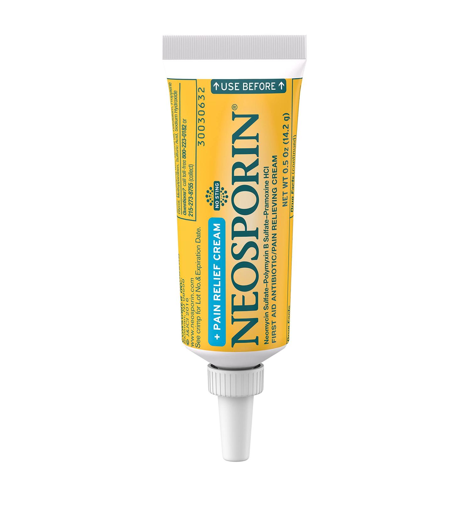 Neosporin Maximum Strength Pain Relief Cream - First Aid Antibiotic & Analgesic for Cuts Scrapes & Burns - Polymyxin B & Pramoxine HCl 0.5 oz | Shop Internationally - Buy Online on SooperMarket.com