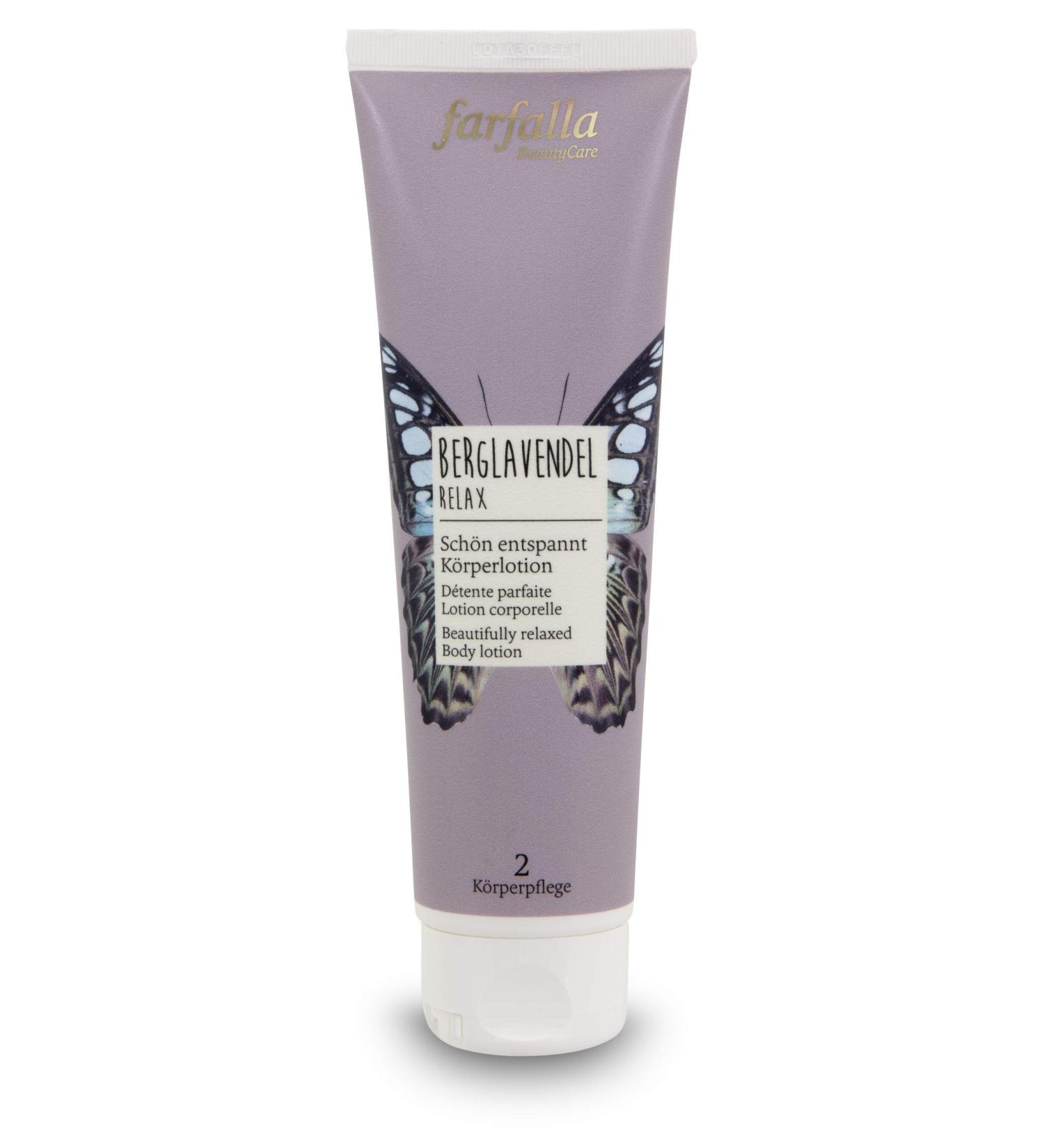 Farfalla Berglavendel Relax body lotion - 150ml - Soothing moisturizer - quick -retracting & vegan skin care - 100% certified natural cosmetics
