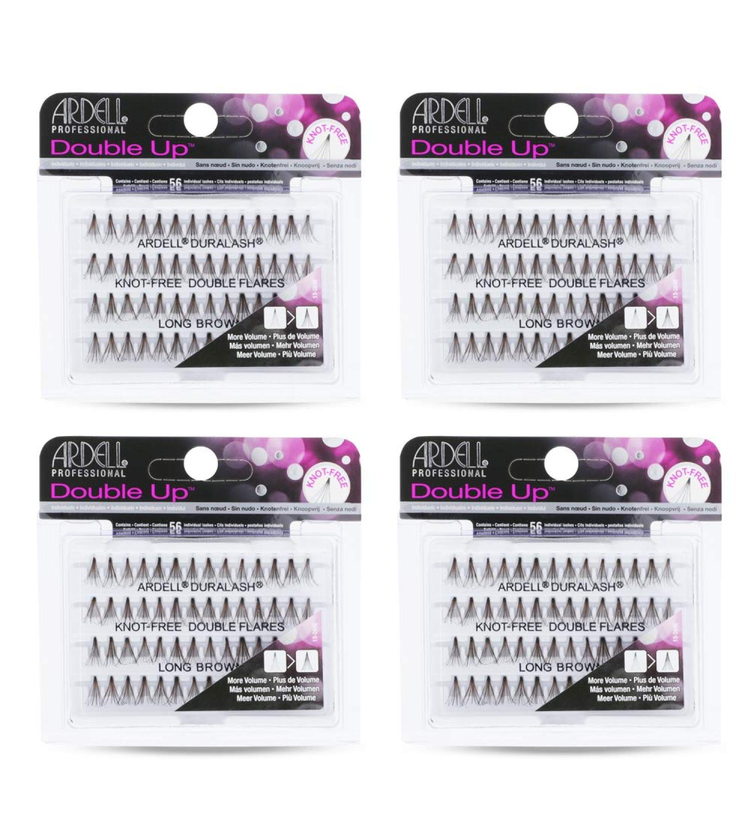 Ardell Double Up Knot-Free Long Brown Individual False Eyelashes - 4 Pack - Buy Online on SooperMarket.com