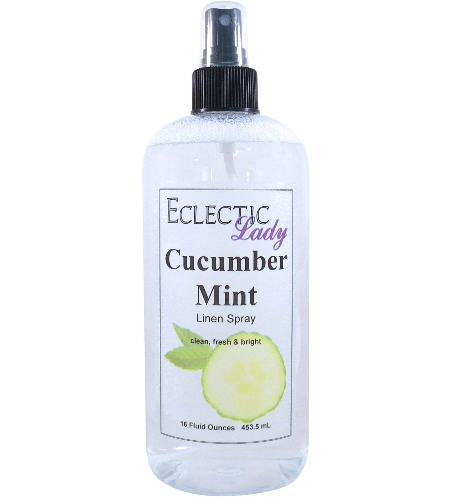 Cucumber Mint Linen Spray 16 ounces - Eclectic Lady Sheet and Linen Spray - No Artificial Colors Parabens or Preservatives - Long-Lasting Scent for Bed Fabric & Pillow 16 Fluid Ounces - Buy Online on SooperMarket.com