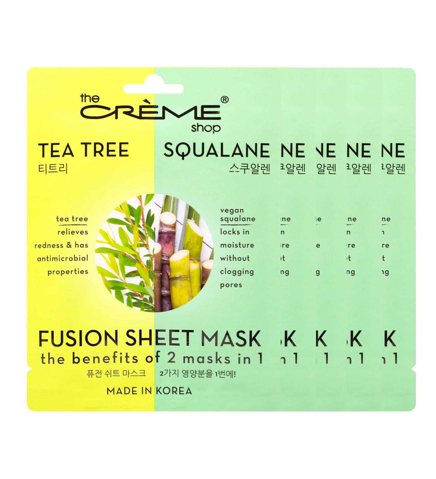Buy The Cr me Shop Tea Tree & Squalane Fusion Sheet Mask - Korean Acne Face Mask with Hyaluronic Acid (5 Masks) - Vegan & Hydrating - Buy Online on SooperMarket.com