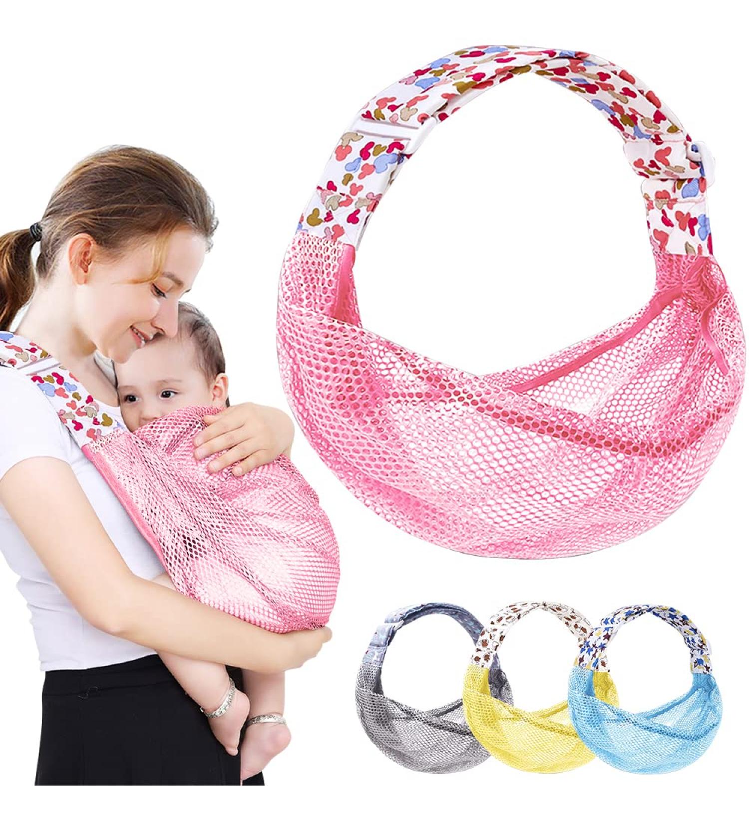 HINATAA Breathable Baby Sling | Adjustable Wrap Carrier with 3D Mesh Fabric | Summer Ready (Pink) - Buy Online on SooperMarket.com