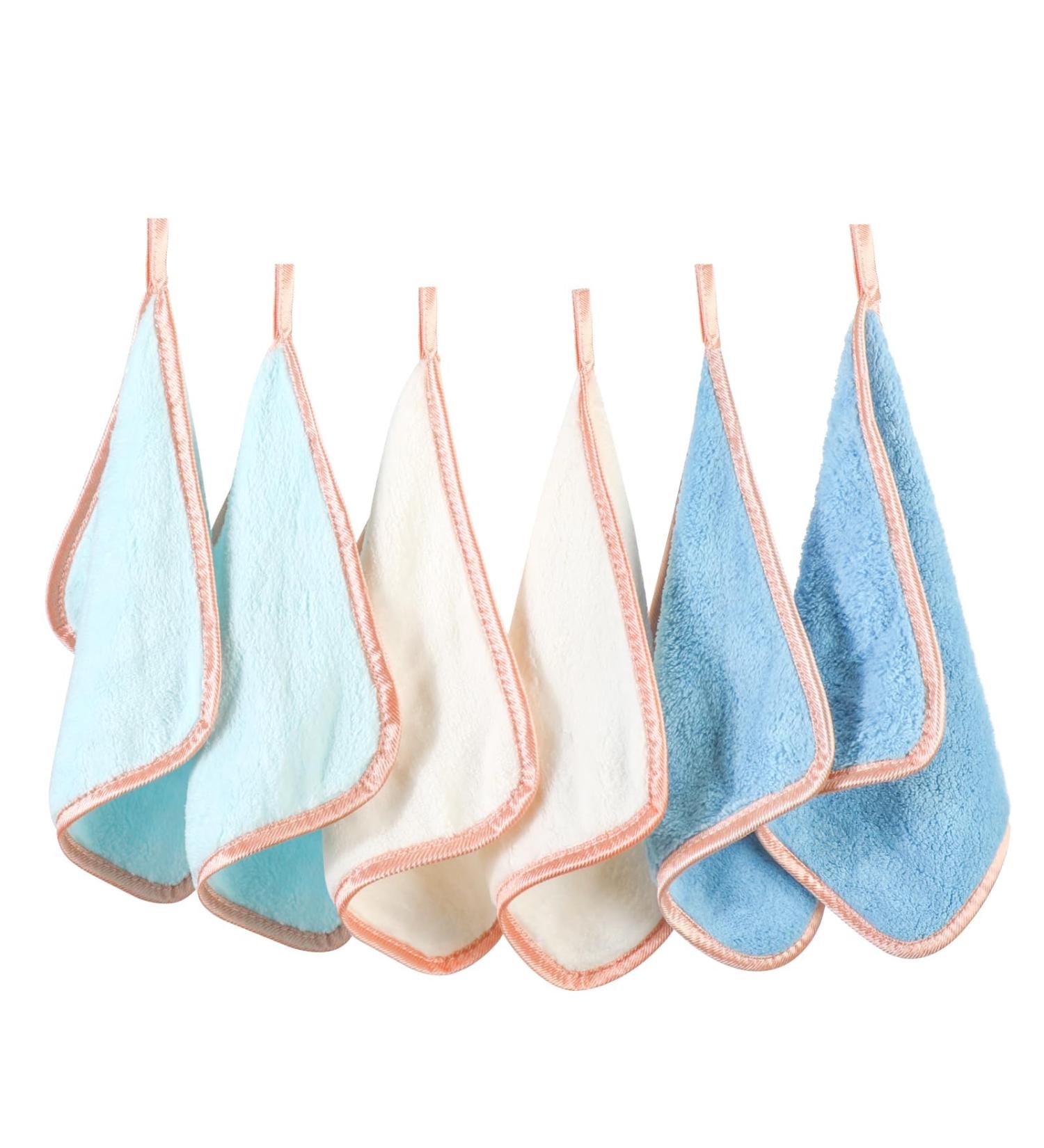 Phogary Microfiber Makeup Towel - Washable Facial Cleaning Cloth - 6 Pack (20x20cm) - Soft Absorbent Blue Cloths for Easy Makeup Removal - Buy Online on SooperMarket.com