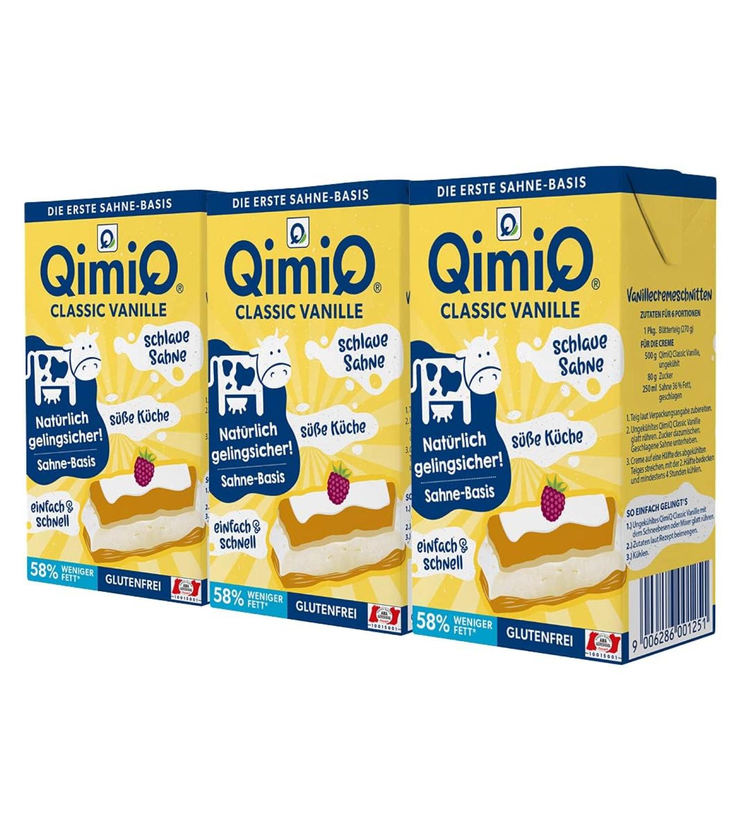 QimiQ Classic Vanilla Cream - Natural 3x250g | International Shipping Available - Buy Online on SooperMarket.com