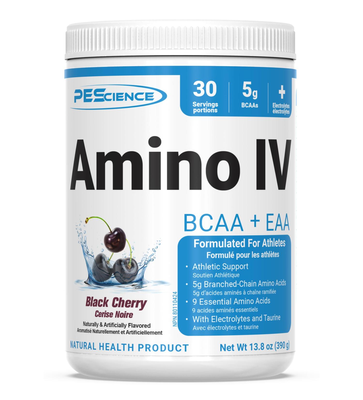 PEScience Amino IV Black Cherry 60 Scoop BCAA and EAA Powder with Electrolytes - Buy Online on SooperMarket.com