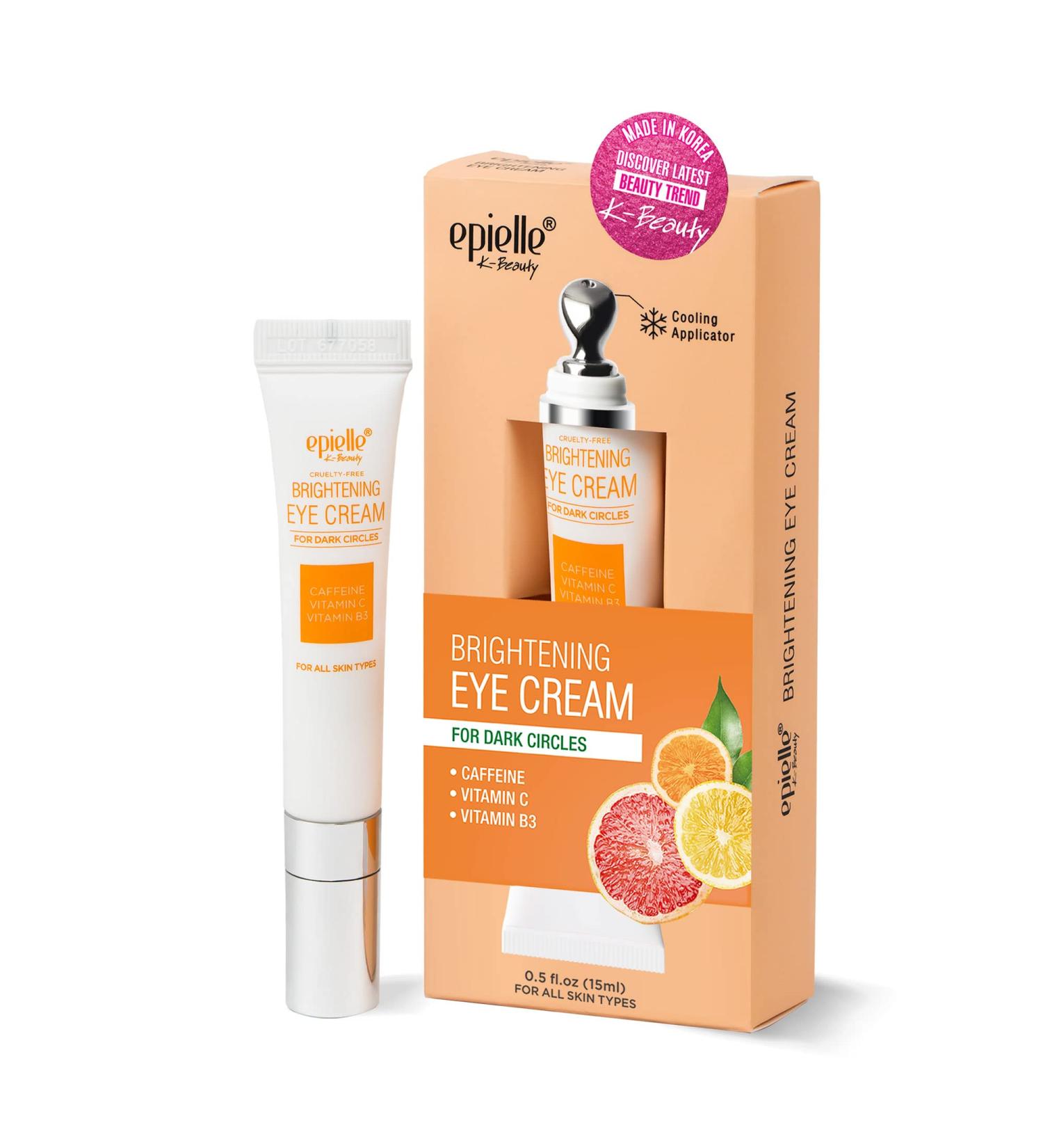 Epielle Brightening Eye Cream: Anti-Aging Serum for Dark Circles & Wrinkles - Cooling Applicator | Mother's Day Gift - Buy Online on SooperMarket.com