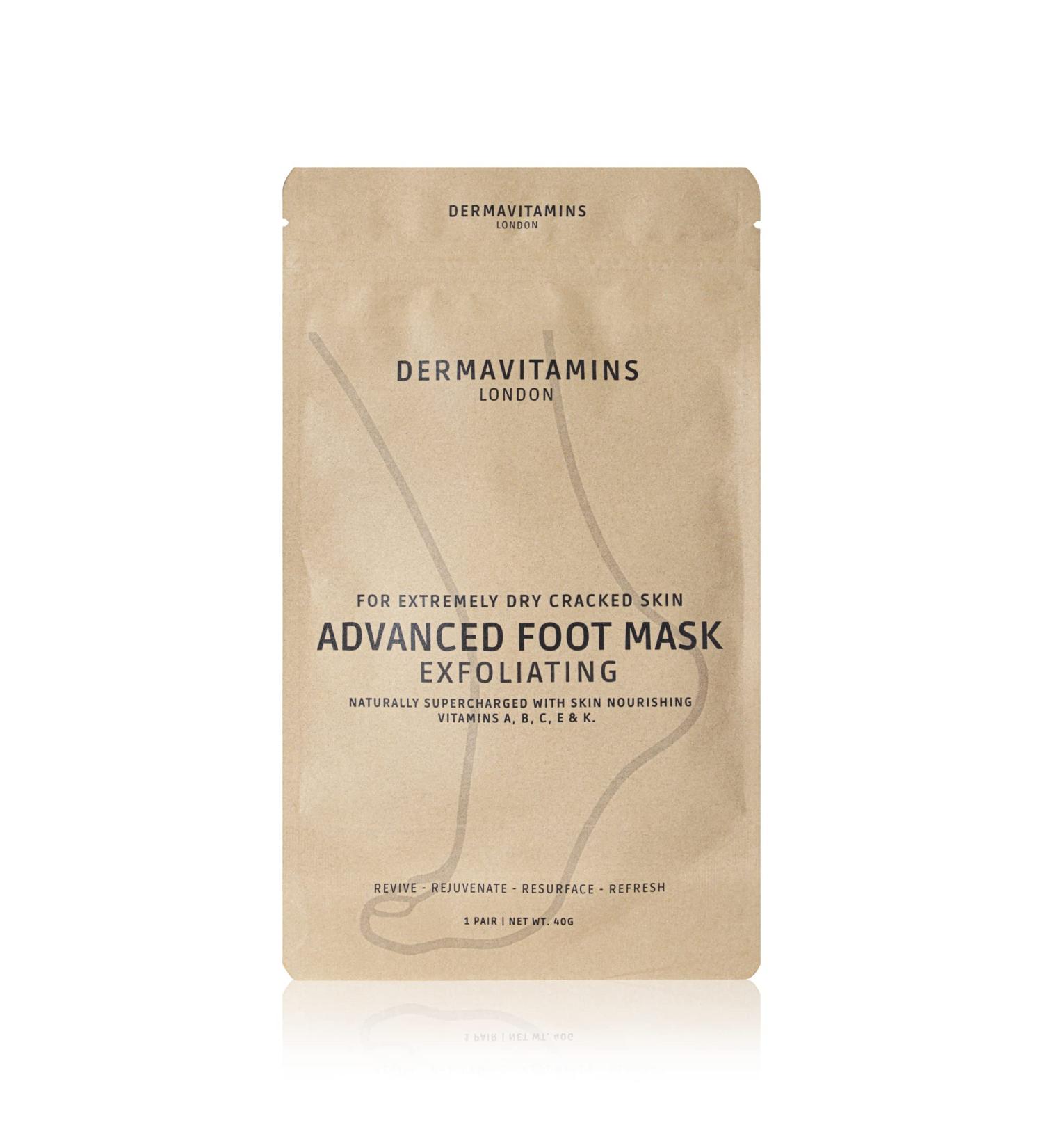 Dermavitamins Advanced Exfoliating Foot Mask Bag - Repair Dry Feet | Effective Foot Care Solution - Buy Online on SooperMarket.com