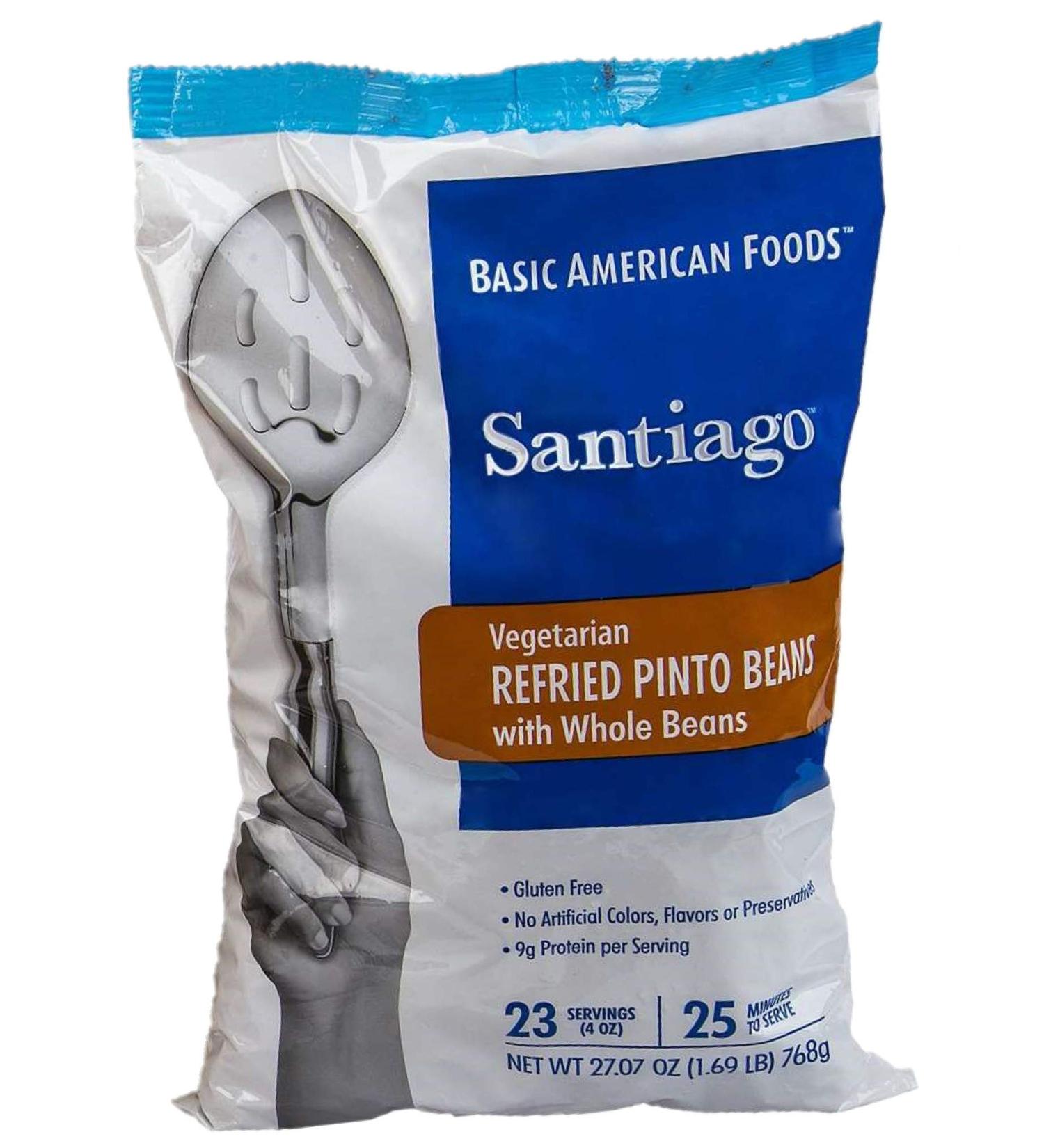 Santiago Vegetarian Refried Pinto Beans 27.09 oz - Authentic Mexican Flavor | Non-GMO & Gluten-Free - Buy Online on SooperMarket.com