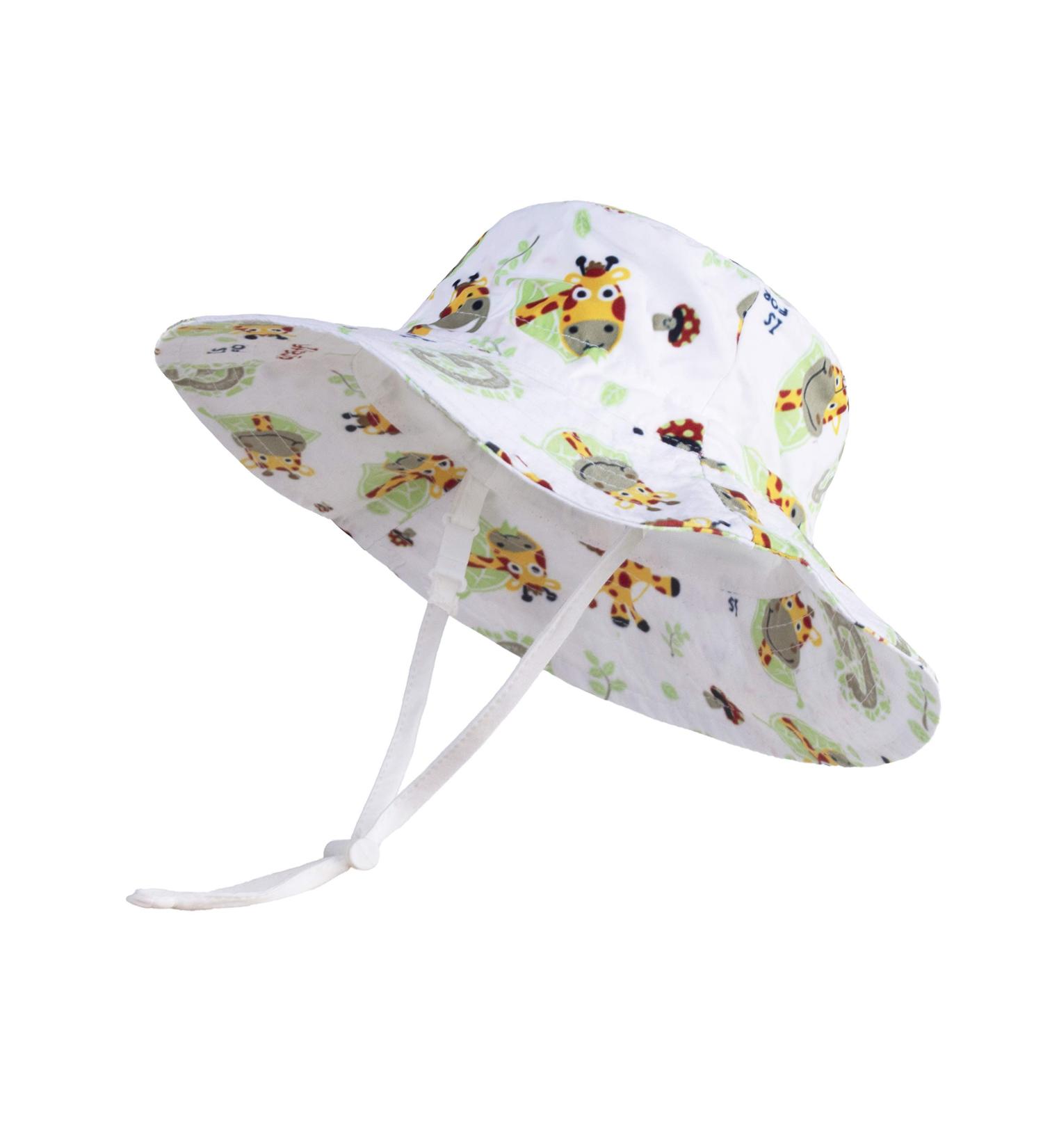 LANGZHEN Giraffe XL Beach Sun Protection Hat for Baby Girls - Adjustable Wide Brim Toddler Kids Hat with Chin Strap - Summer Play Essential - Buy Online on SooperMarket.com