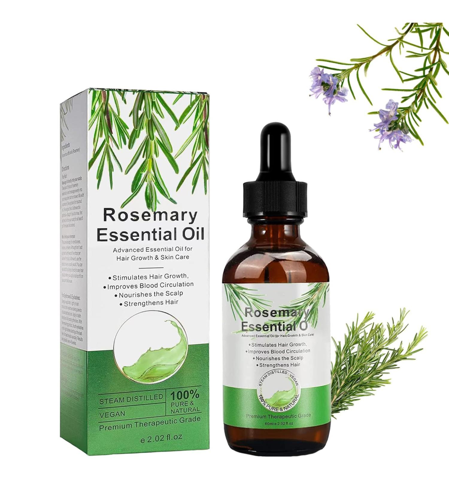 Rosemary Essential Oil for Hair Growth | Natural Hair Loss Solution & Aromatherapy - 60ml - Buy Online on SooperMarket.com