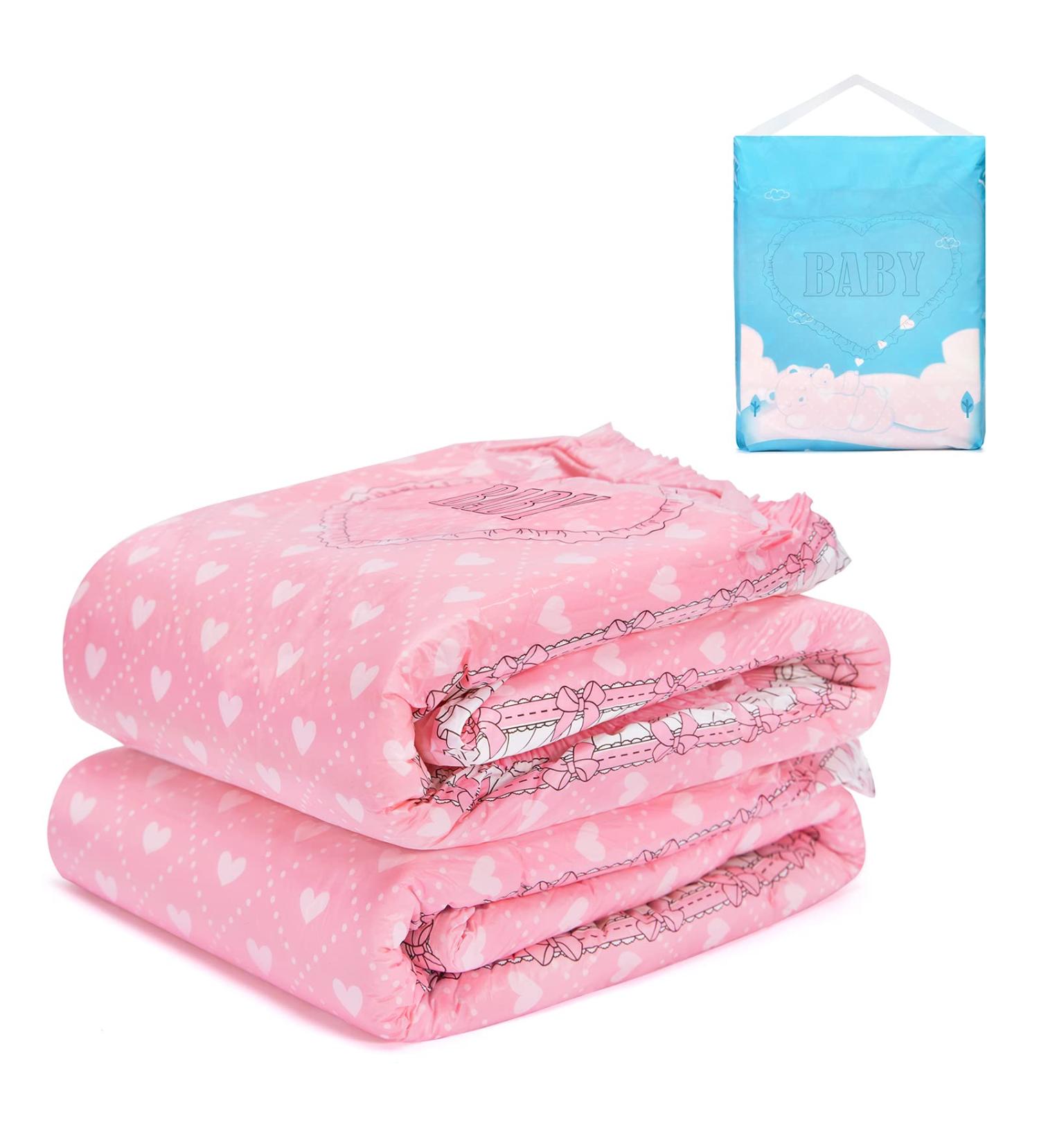 LittleForBig Adult Printed Diaper 2 Pack - Blushing Baby Print (XL 121-142 CM), Pink - Buy Online on SooperMarket.com