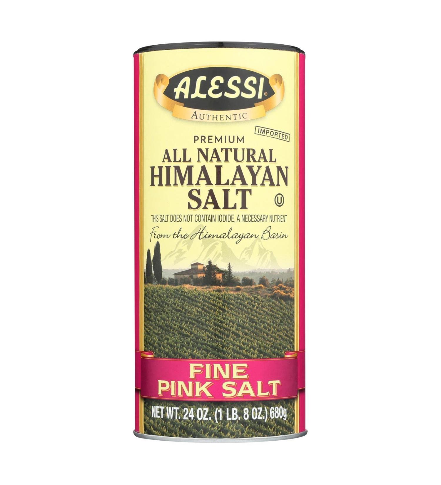 Alessi All-Natural Himalayan Pink Salt - Fine Grind, 24 oz | Pure Flavor & Health Benefits - Buy Online on SooperMarket.com
