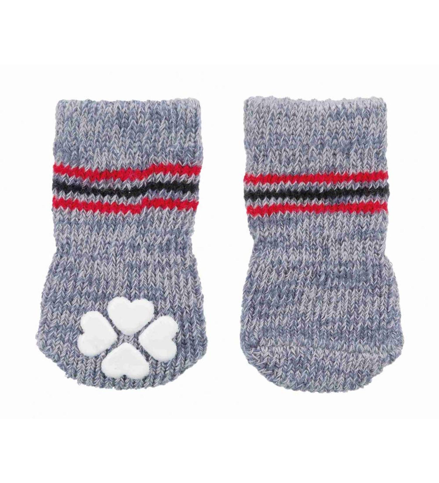 Trixie 19504 Dog Socks - Anti-Slip Large (L) Grey - 2 Pcs - Ideal for Dogs | International Shipping Available - Buy Online on SooperMarket.com