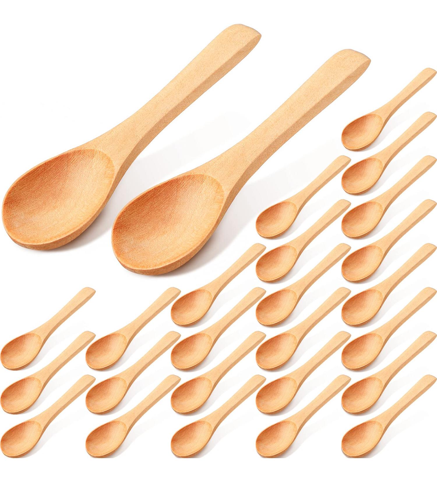 36 Pieces Mini Wooden Cosmetic Spoons - Eco-friendly Makeup Spatulas for Skincare & Beauty - Buy Online on SooperMarket.com