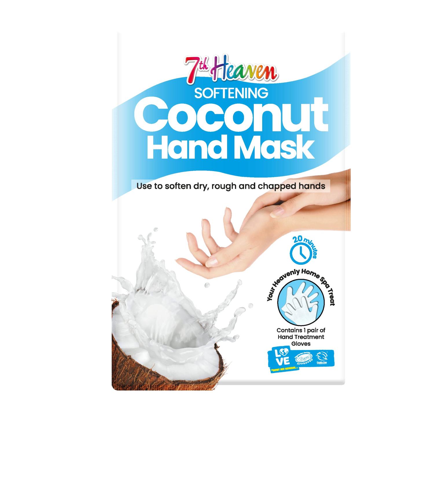 7th Heaven Softening Coconut Hand Mask Hand Moisturiser Gloves with Shea Butter & Argan Oil Hand Mask Gloves to Soften Dry Rough & Chapped Hands - Buy Online on SooperMarket.com