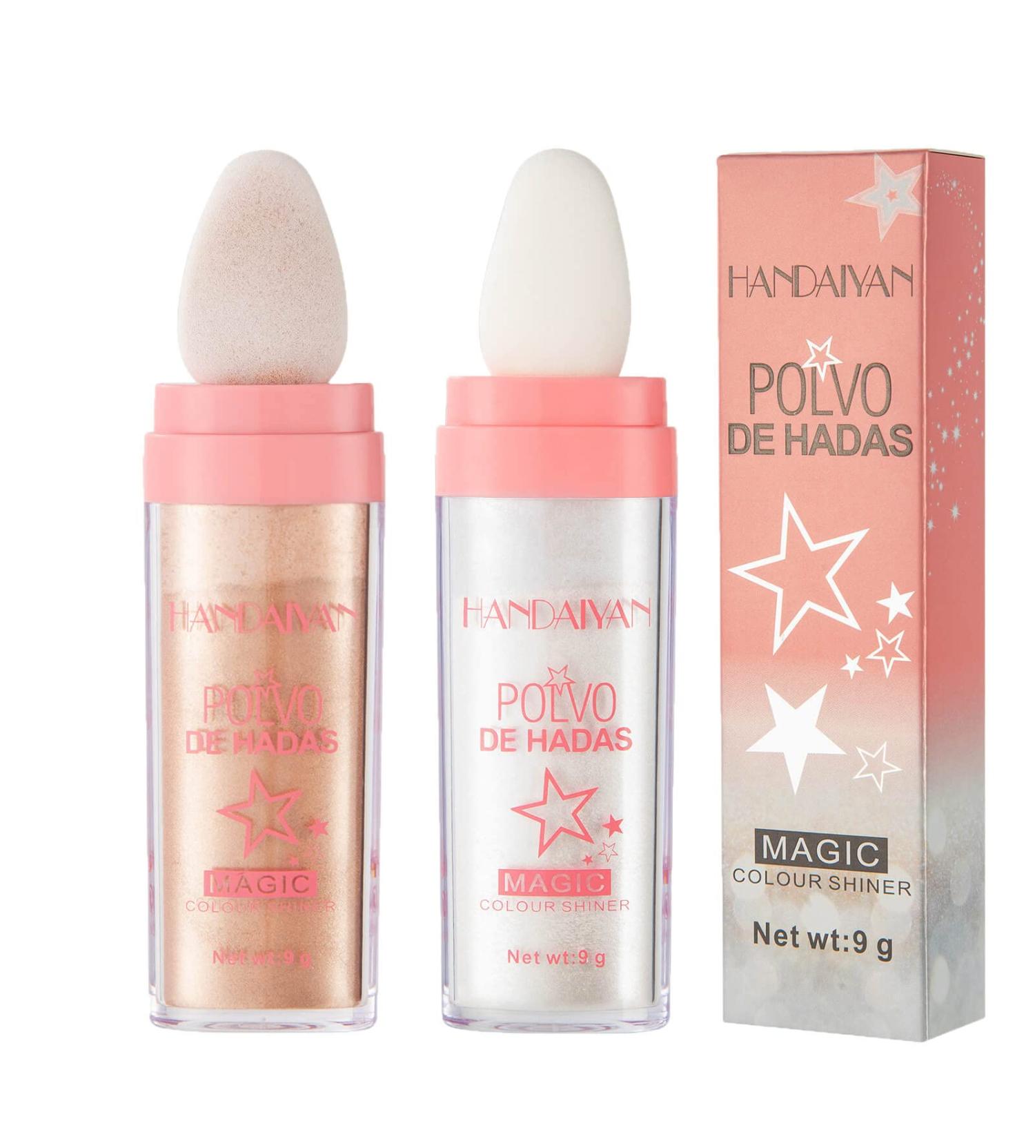 Paminify Body Glitter Powder - Shimmer Face Highlighter & Body Blusher in White Moonbeam & Golden Bronze Shades - Buy Online on SooperMarket.com