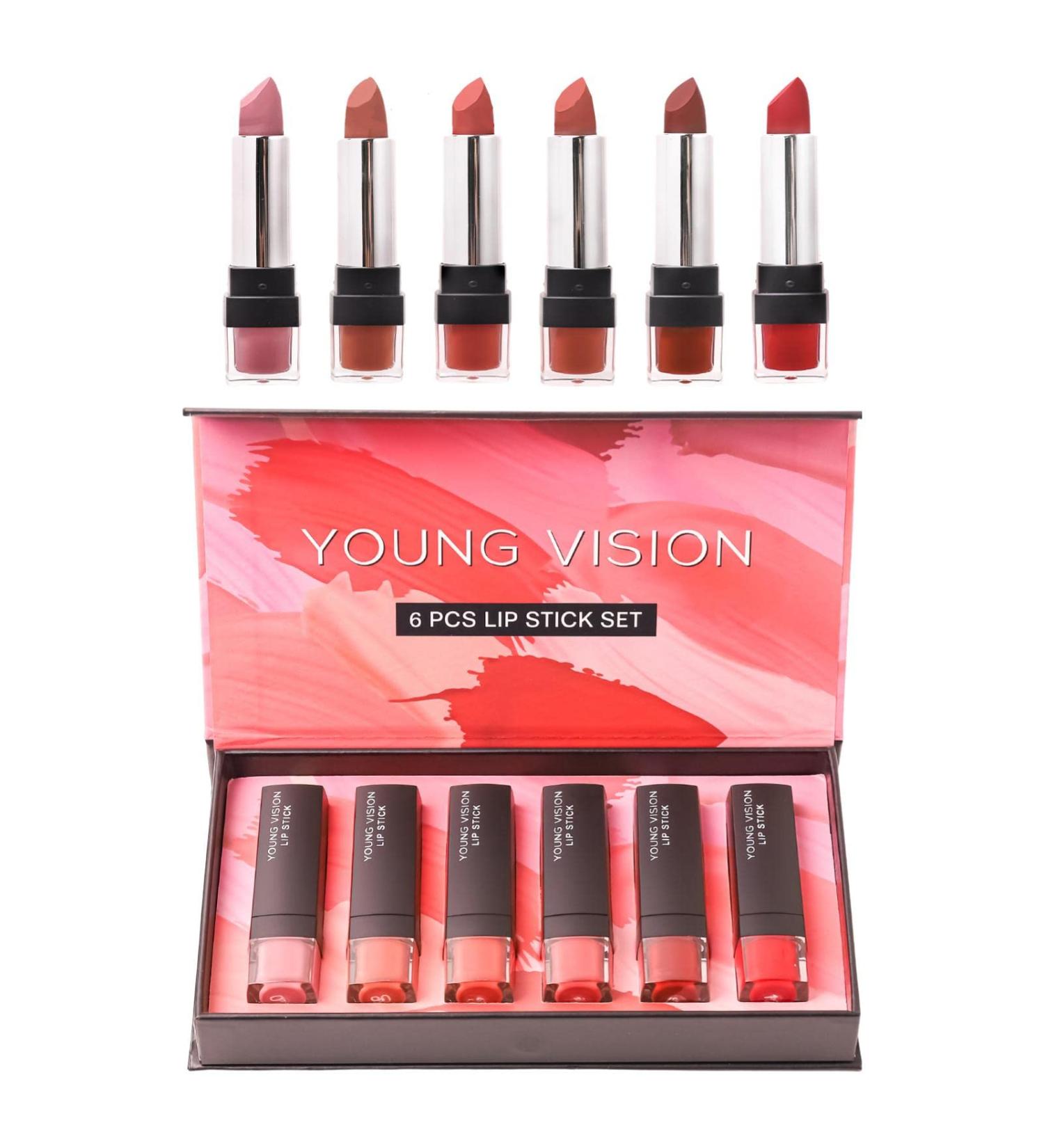 Hudhowk's 6-Part Sexy Lipstick Set | Long-Lasting Matte Velvet | Waterproof & Moisturizing | Non-Stick Lipsticks for All-Day Wear - Buy Online on SooperMarket.com