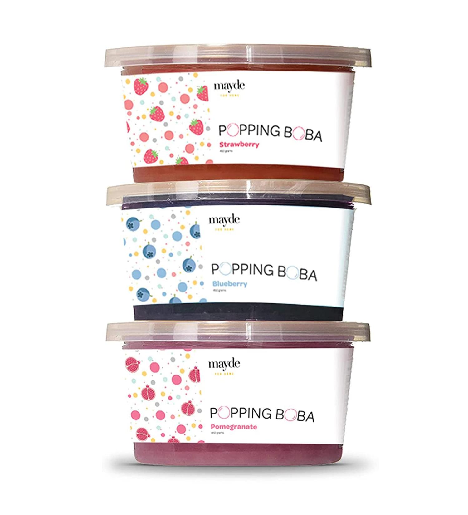 Mayde 3-Flavor Popping Boba Pearls Berry Blend Party Kit (3-Pack 490g) - Buy Online on SooperMarket.com