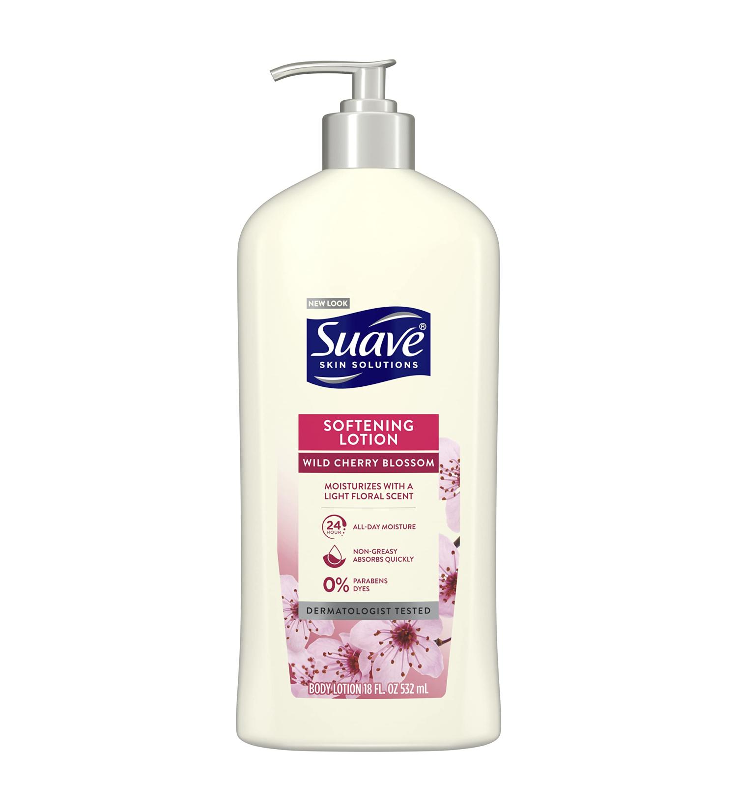 Buy Suave Skin Lotion 18 oz - Softening Wild Cherry Blossom - Hydrating Moisturizer for All Skin Types - International Shipping Available - Buy Online on SooperMarket.com