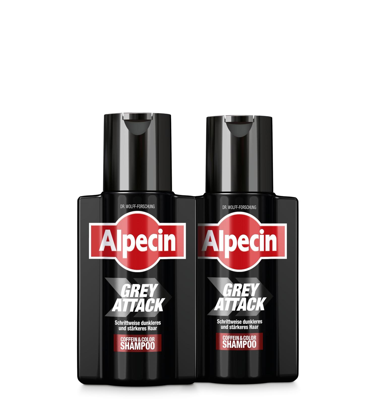 Alpecin Gray Attack Shampoo - 2 x 200ml | Gradual Hair Darkening & Natural Color | Prevent Hereditary Hair Loss - Buy Online on SooperMarket.com