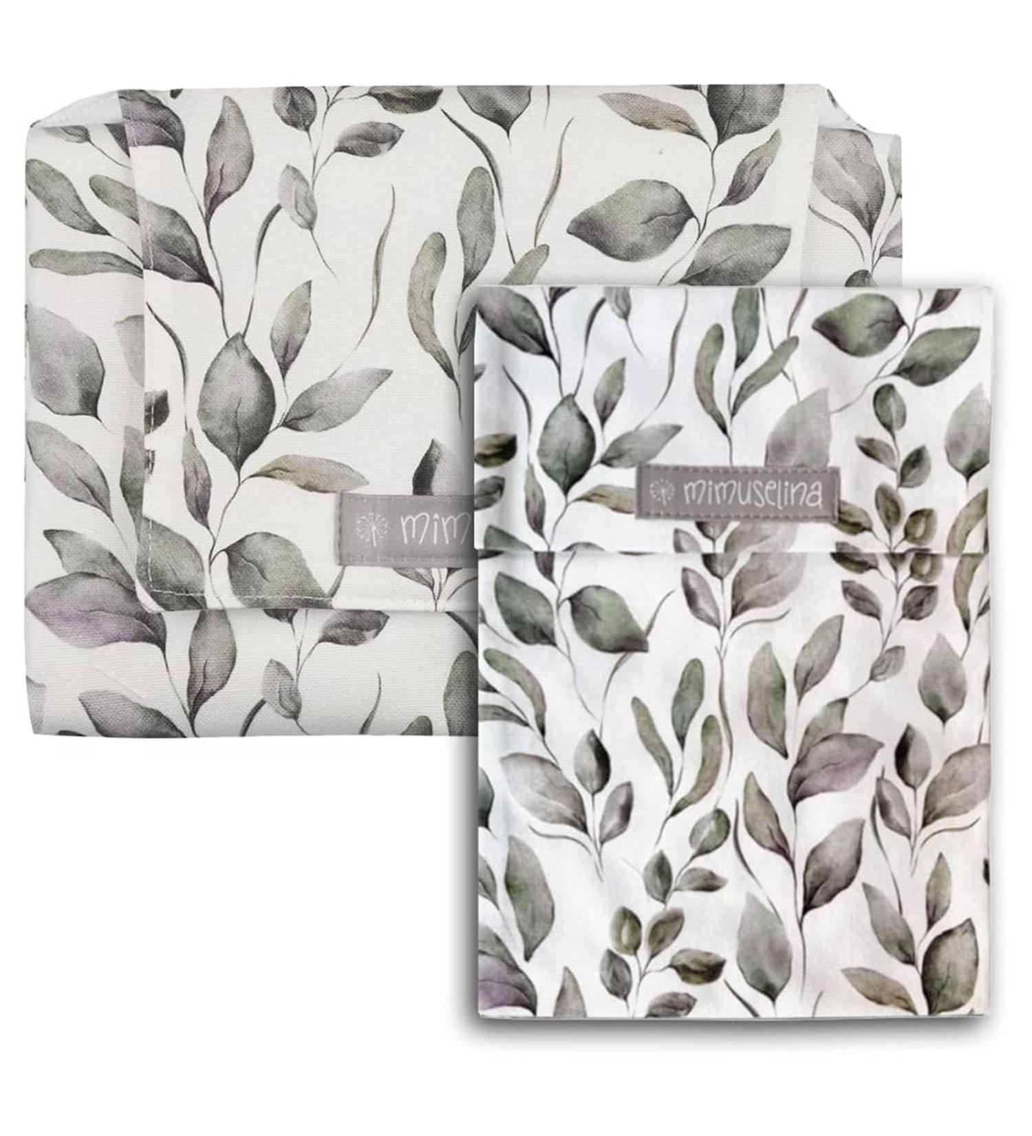 Mimuselina 2 Pack: Portable Water-Repellent Baby Changing Pad & Diaper Bag - Foldable Diaper Pad with Diaper Pocket for On-the-Go - Dirt-Repellent Botanic Design - Buy Online on SooperMarket.com