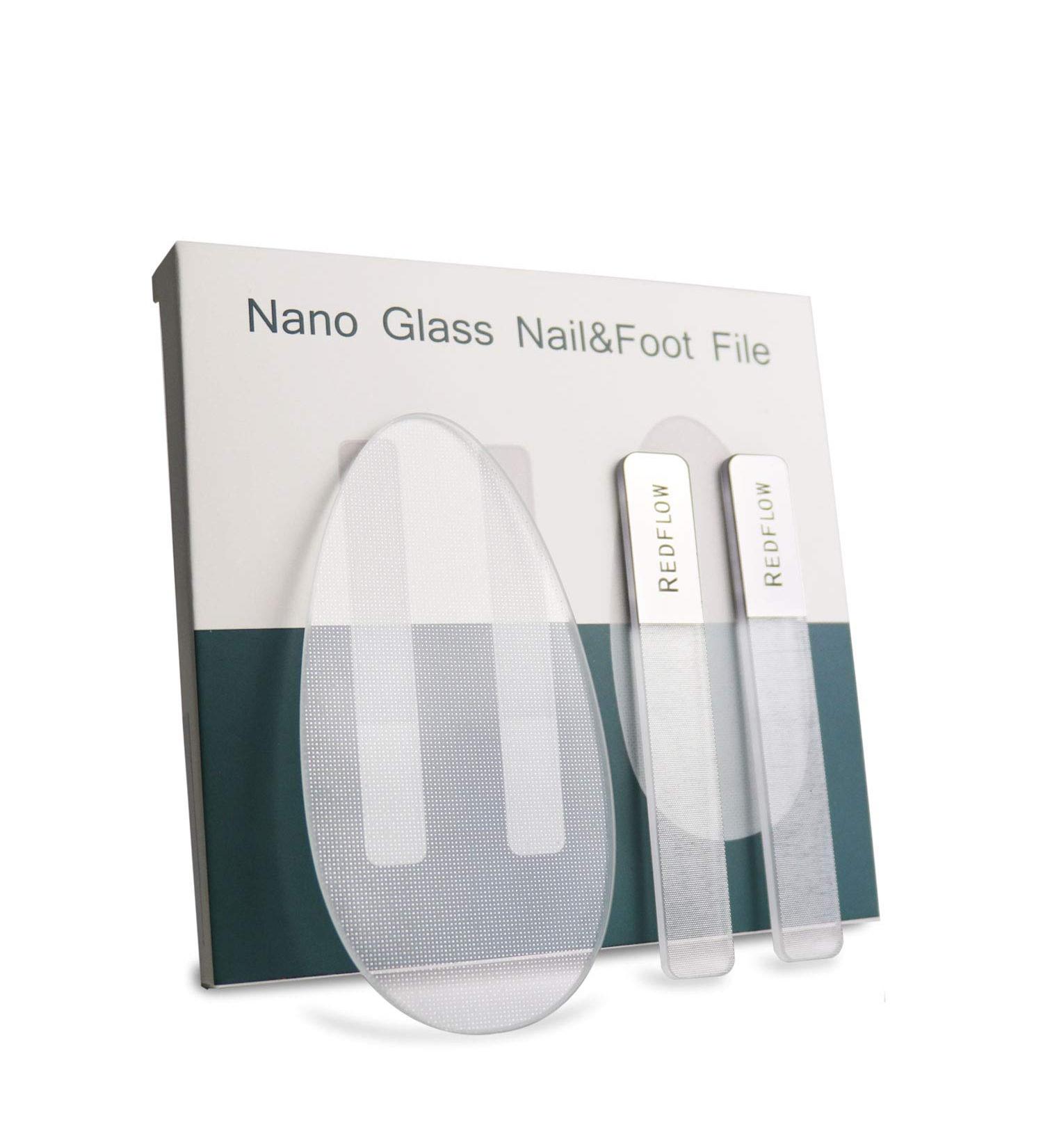 RedFlow Nano Glass Nail File and Foot File Set - Professional Manicure Kit for Natural Nails, Callus Removal & Dead Skin - 3 Piece Set - Buy Online on SooperMarket.com