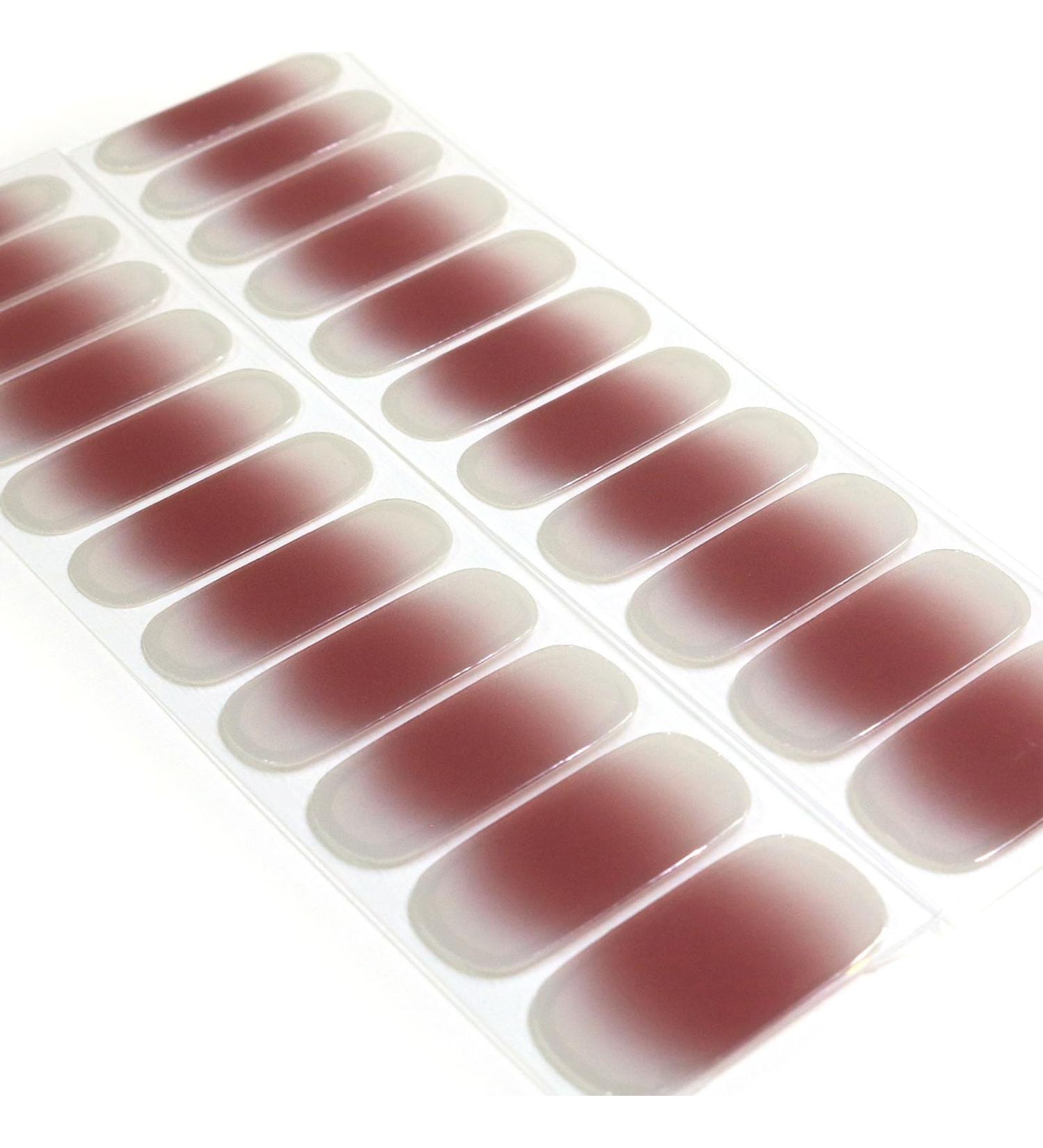 20Pcs Nail Wrap Semi Cured Gel Nails Strip Full Wraps Gel Nail Stickers Self-Adhesive Gel Nail Wrap Stickers Decals - UV/LED Lamp Required Blush Gradient - Buy Online on SooperMarket.com