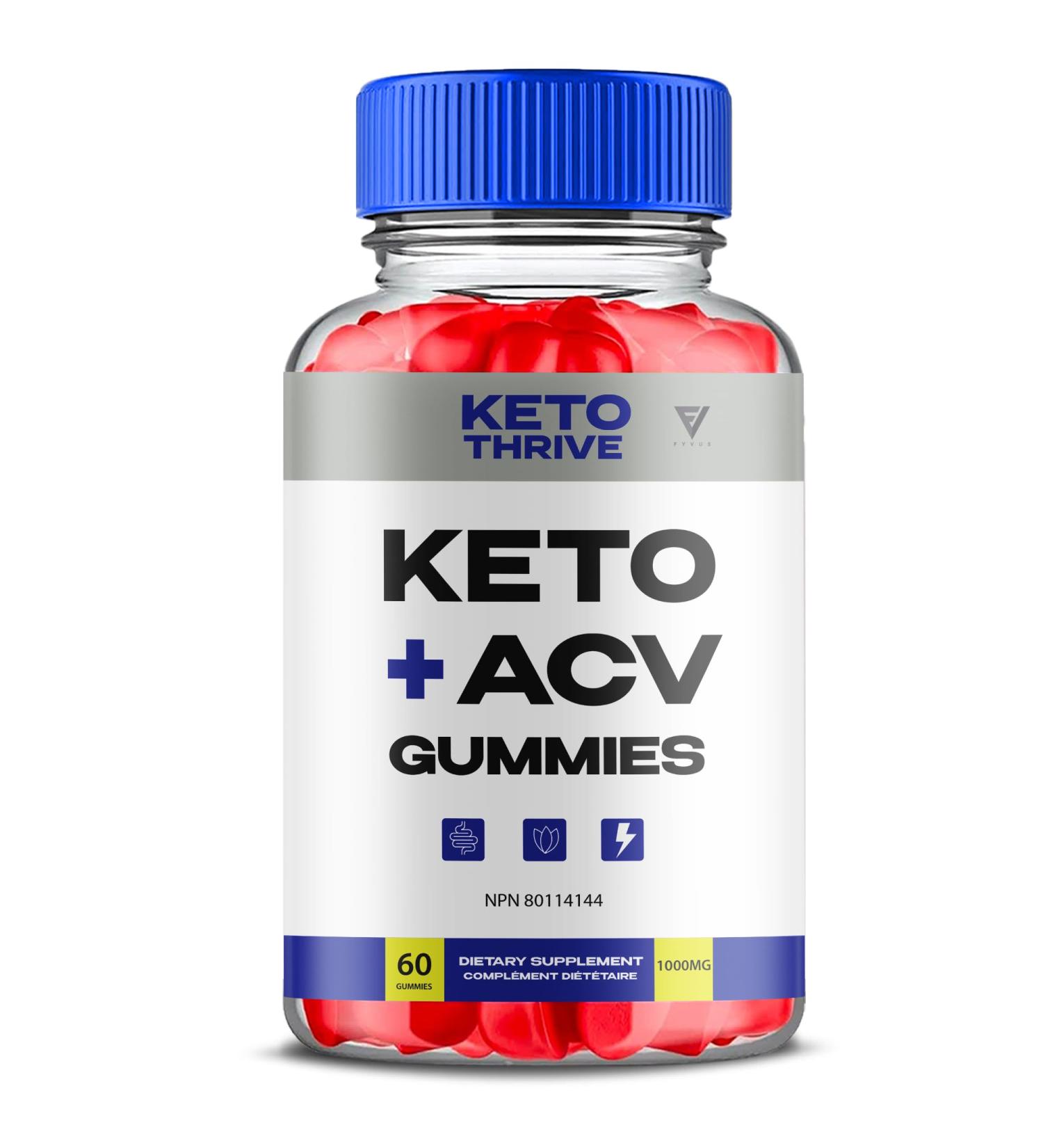 Keto Thrive Keto ACV Gummies KetoThrive Canada Apple Cider Vinegar Advanced Strength Daily Multivitamin Support Supplement Compl ment multivitamin quotidien avanc ACV de Keto Thrive (60 Gummies) - Buy Online on SooperMarket.com