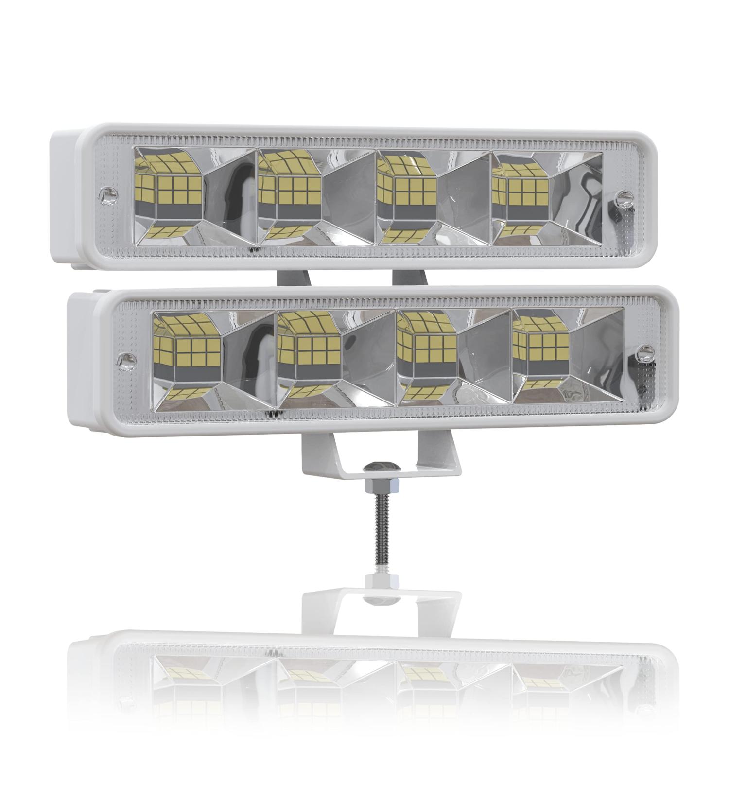 Marine Mate Waterproof LED Boat Lights - 72W Deck/Dock Marine Lights, 4000LMS, 120 Flood Light, 6.3inch, 12/24V LED Light Bar - 2 Pack | Long-lasting 50,000 Hours - Buy Online on SooperMarket.com