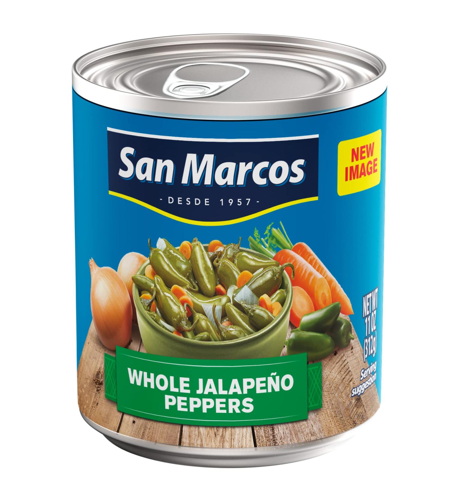 San Marcos Whole Jalape o 11 Oz - Pack of 12 | Authentic Flavor in 11 Ounce Jar - Buy Online on SooperMarket.com