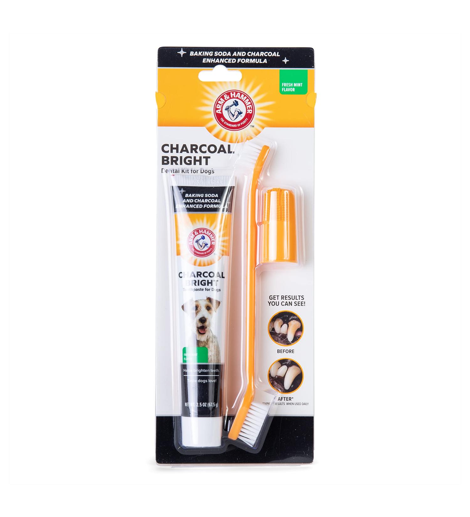 Arm & Hammer Dog Dental Care Fresh Breath Kit | Baking Soda Toothpaste & Toothbrush for Dogs | Plaque Removal Kit - Buy Online on SooperMarket.com