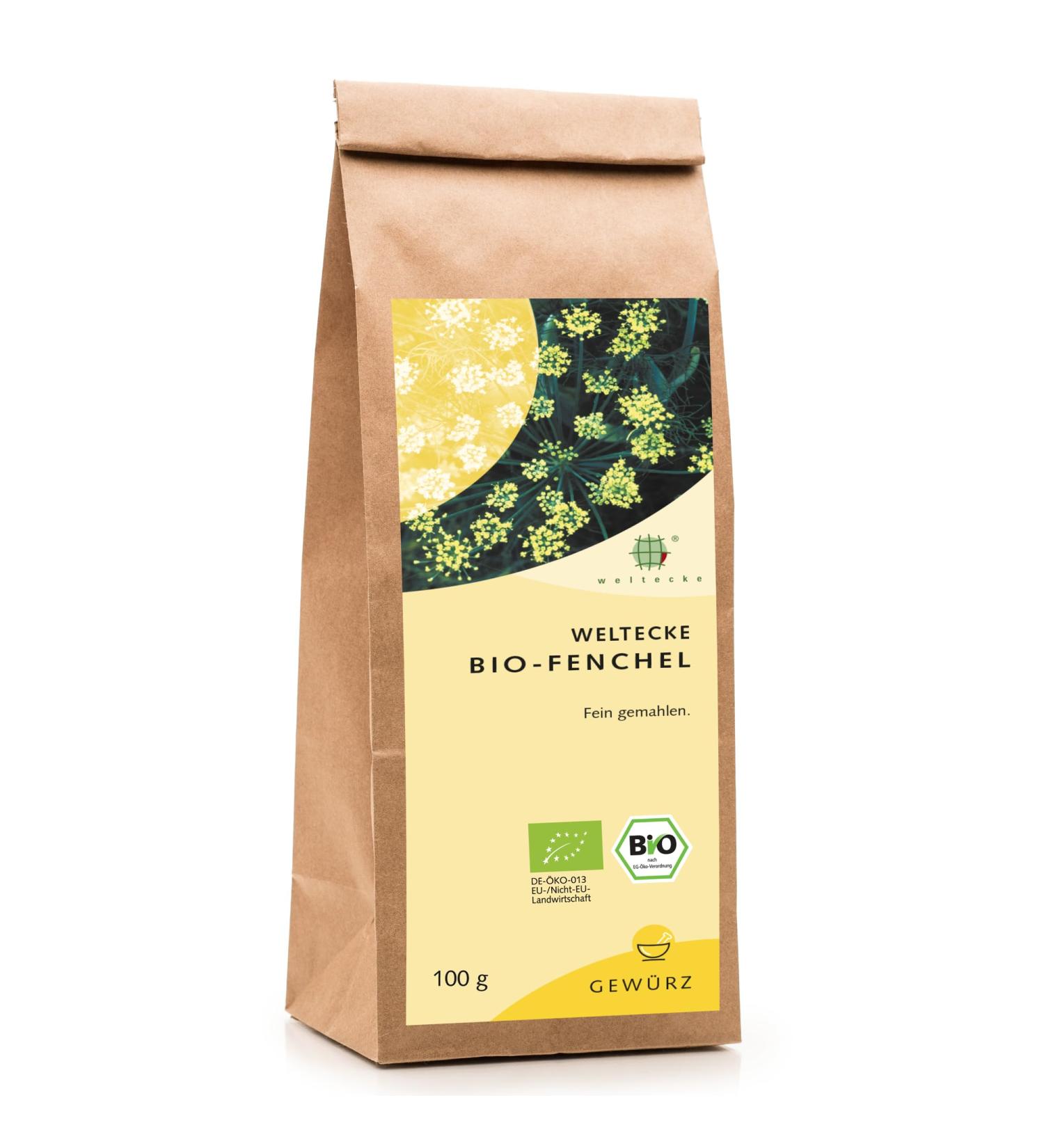 World Corner Organic Finely Ground Fennel Seeds 100g - Ideal for Cooking & Baking Vegan No Artificial Additives | Bio-Fiebel - Buy Online on SooperMarket.com
