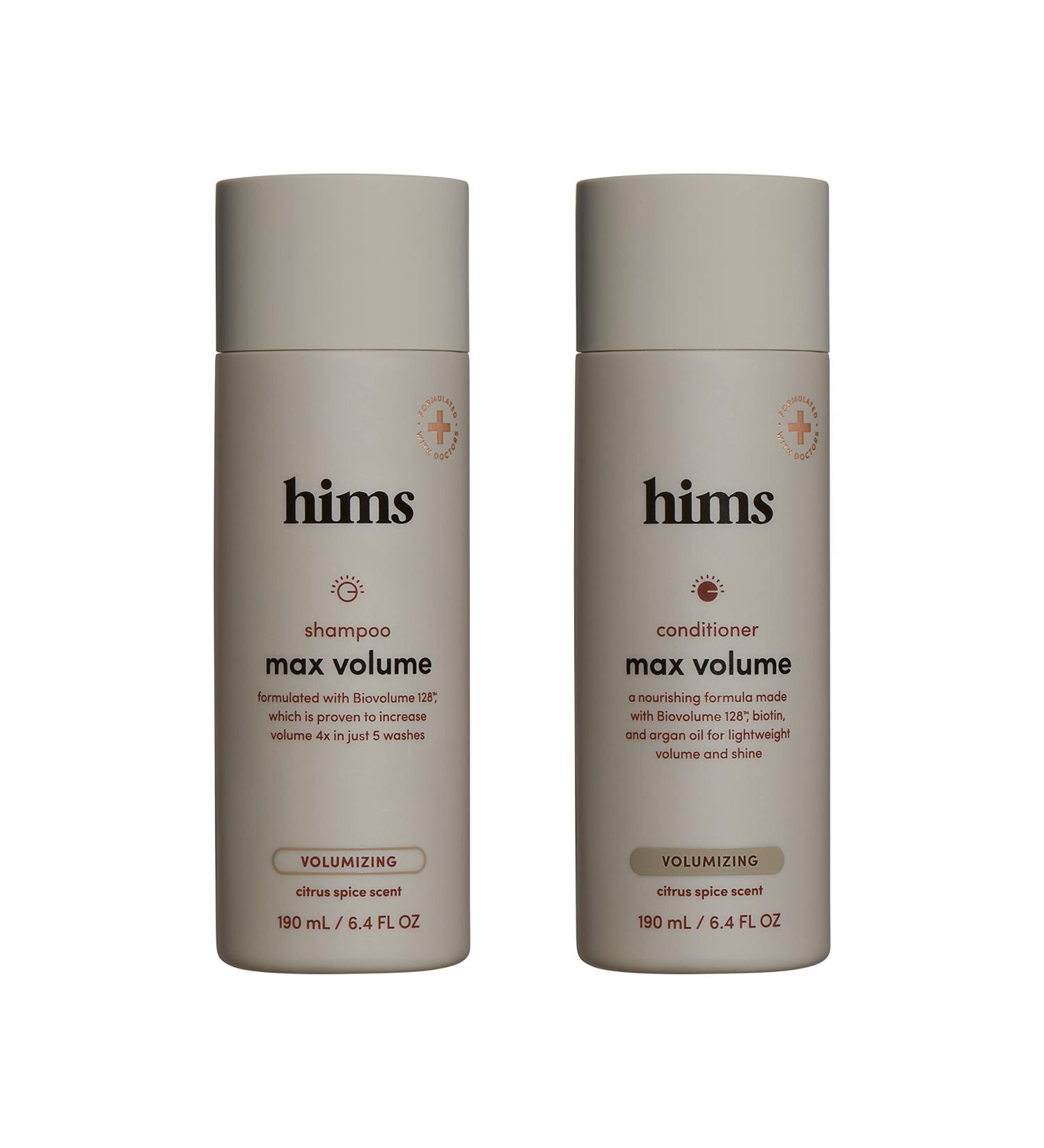 Hims Max Volume Shampoo & Conditioner Pack - Citrus Spice - Men's Natural Volumizing Hair Care - 2 x 6.4 fl oz - Buy Online on SooperMarket.com