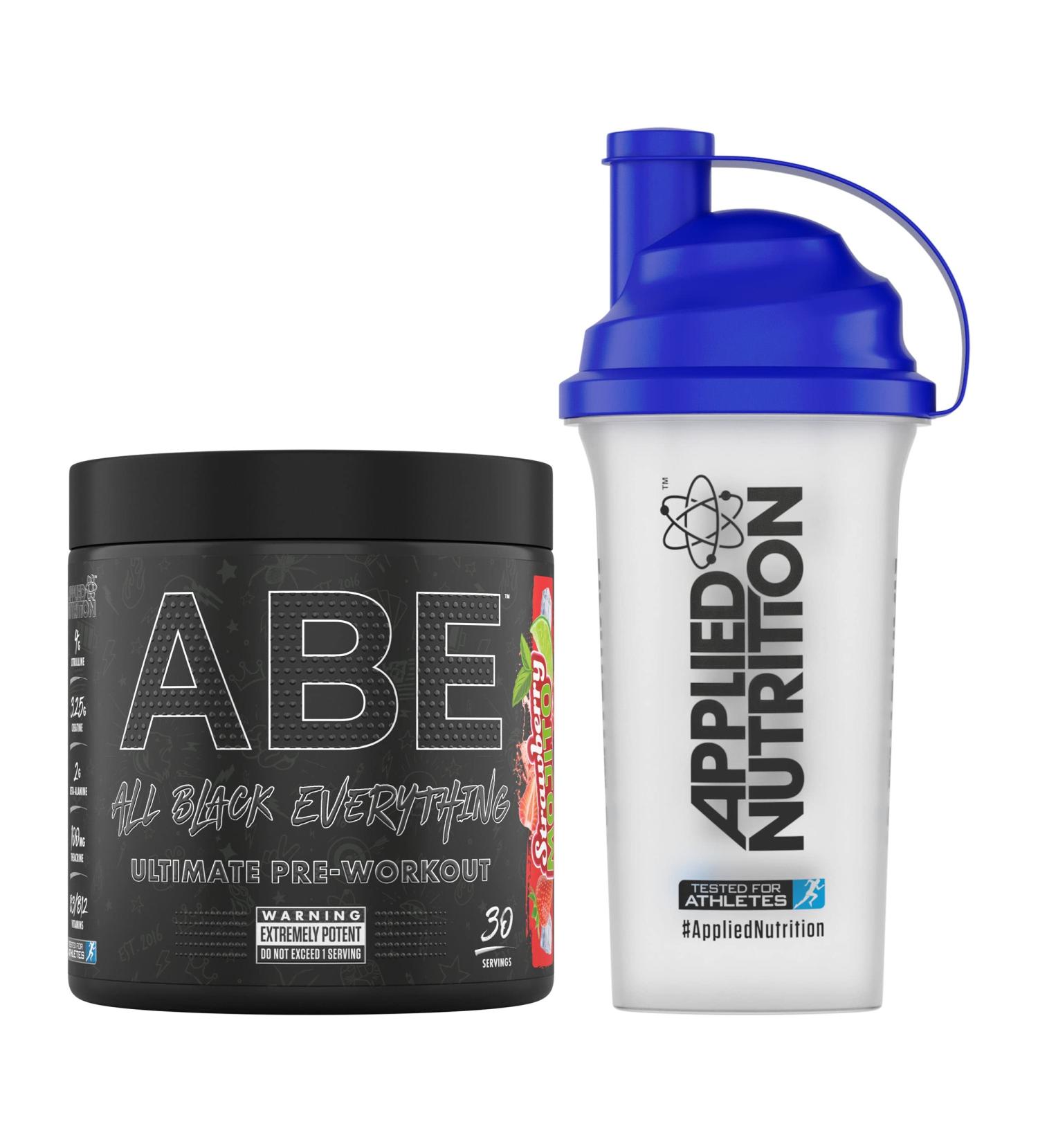 Applied Nutrition Bundle: ABE Pre Workout 375g + 700ml Protein Shaker - Strawberry & Mojito - Buy Online on SooperMarket.com