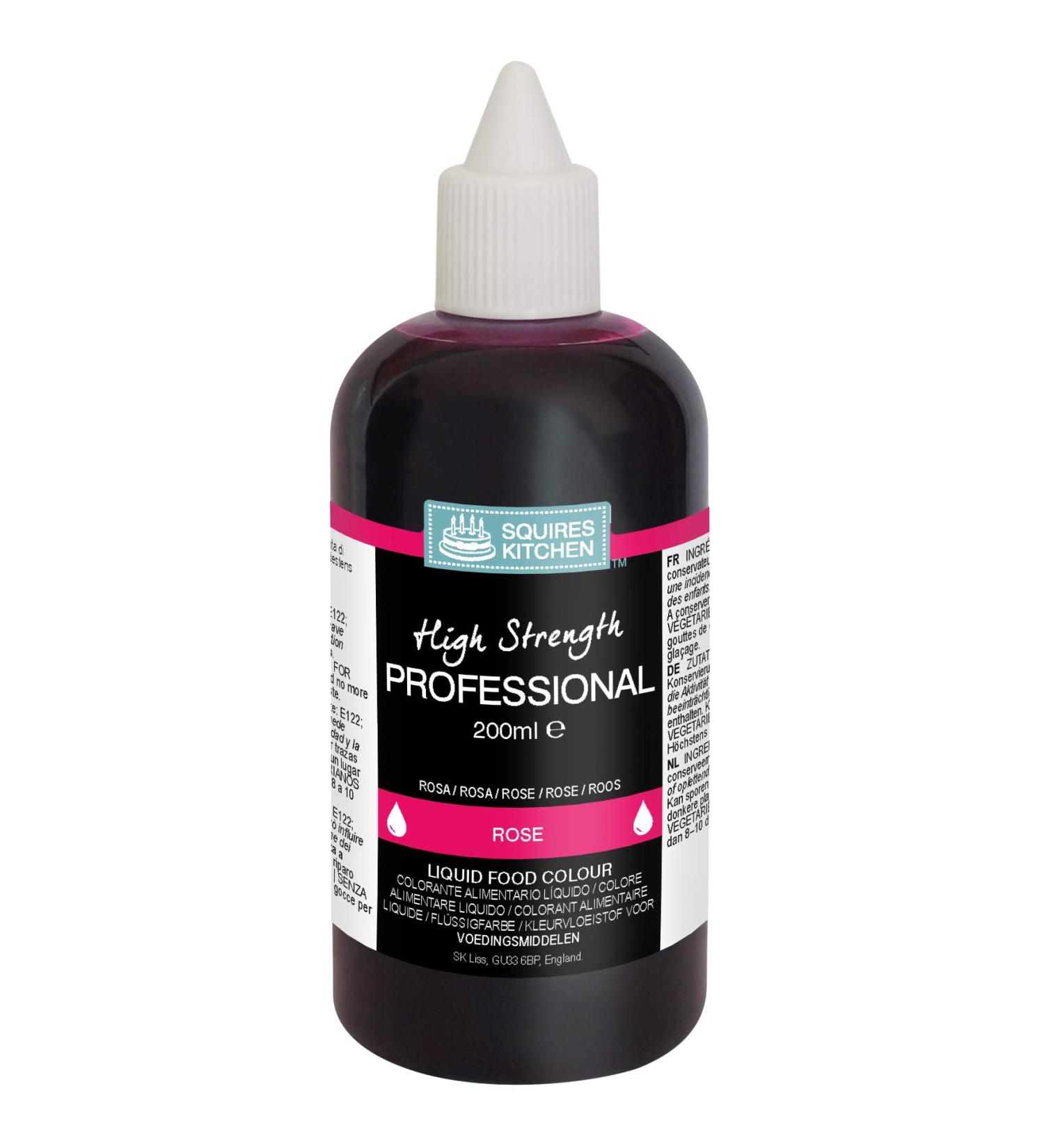 Squires Kitchen Rose Professional Edible Food Colouring Liquid 200ml