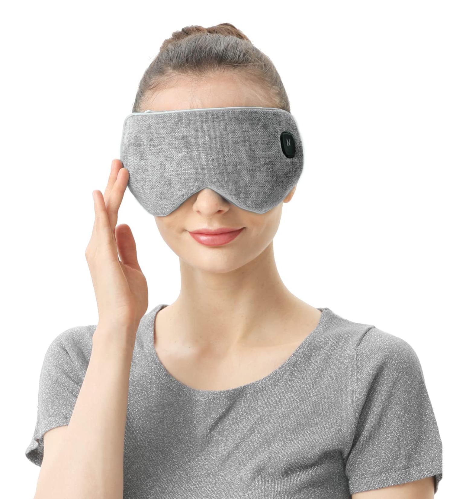 Aroma Season Cordless Heated Eye Mask - Washable & Portable Electric Warm Compress for Dry Eyes, Stye, Blepharitis - Gray - Buy Online on SooperMarket.com
