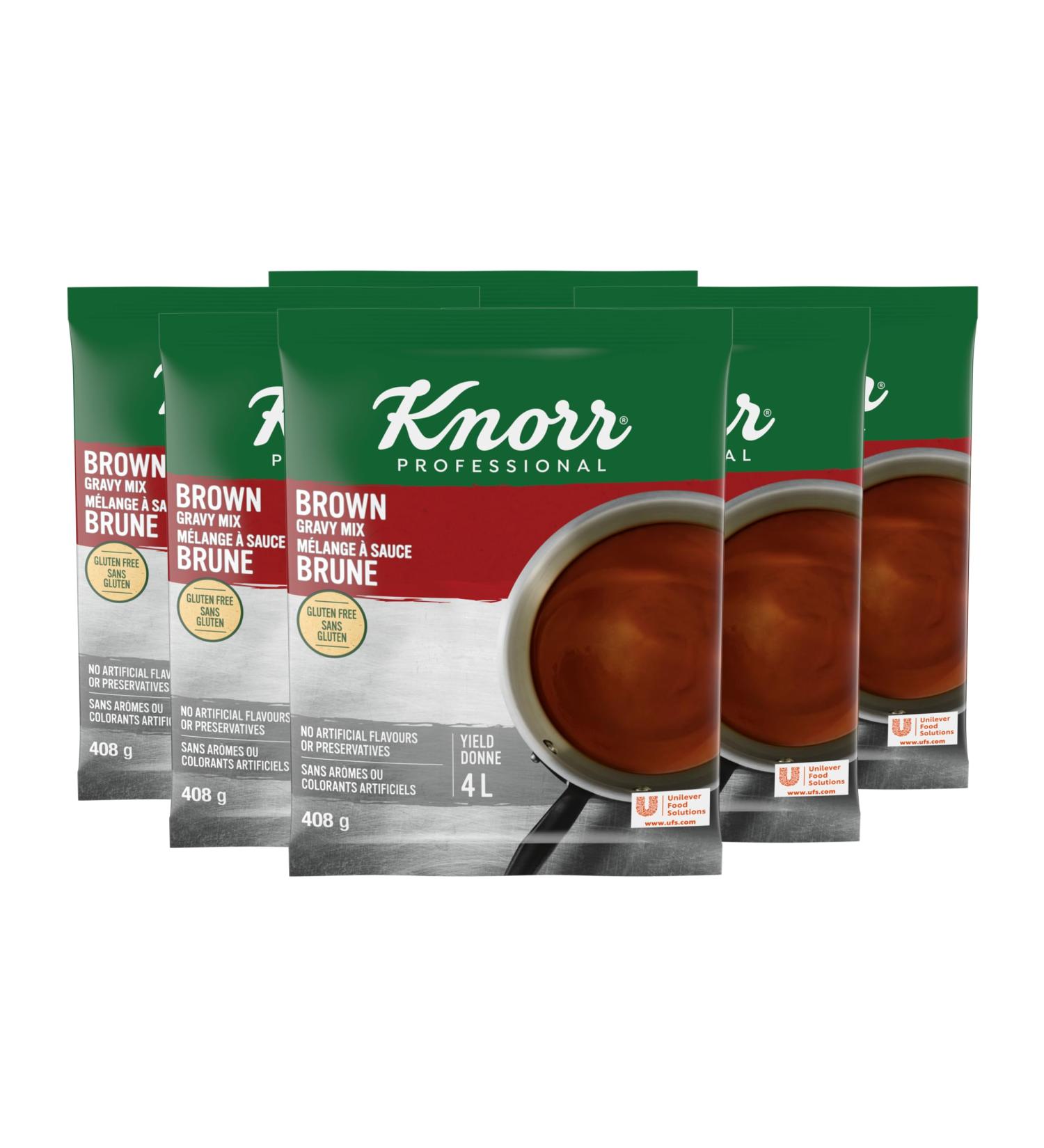 Knorr Professional Brown Gravy Gluten Free and Vegan 408 gr Pack of 6 - Buy Online on SooperMarket.com