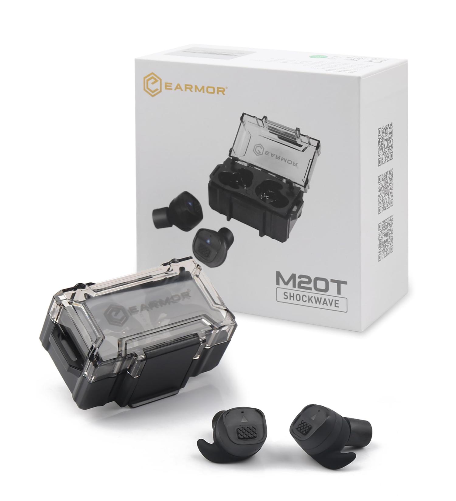 EARMOR M20T Shockwave Earplugs - NRR26DB Bluetooth 5.3 Electronic Hearing Protection for Shooting Range & Hunting - Buy Online on SooperMarket.com