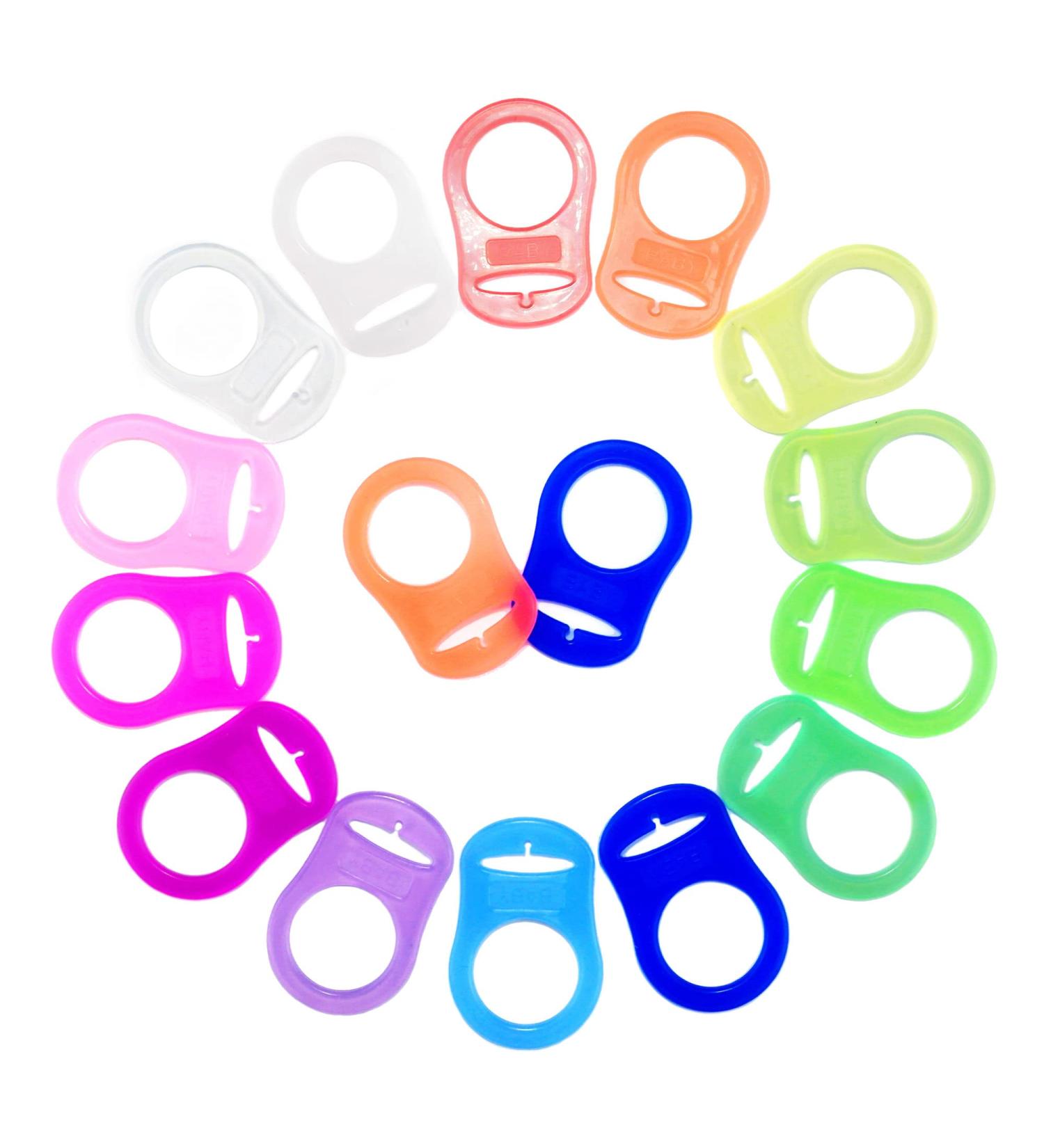 Silicone Adapter Rings Holder for MAM Nuk Baby Pacifier - BPA Free - Pack of 10 - Mix Colors - Buy Online on SooperMarket.com