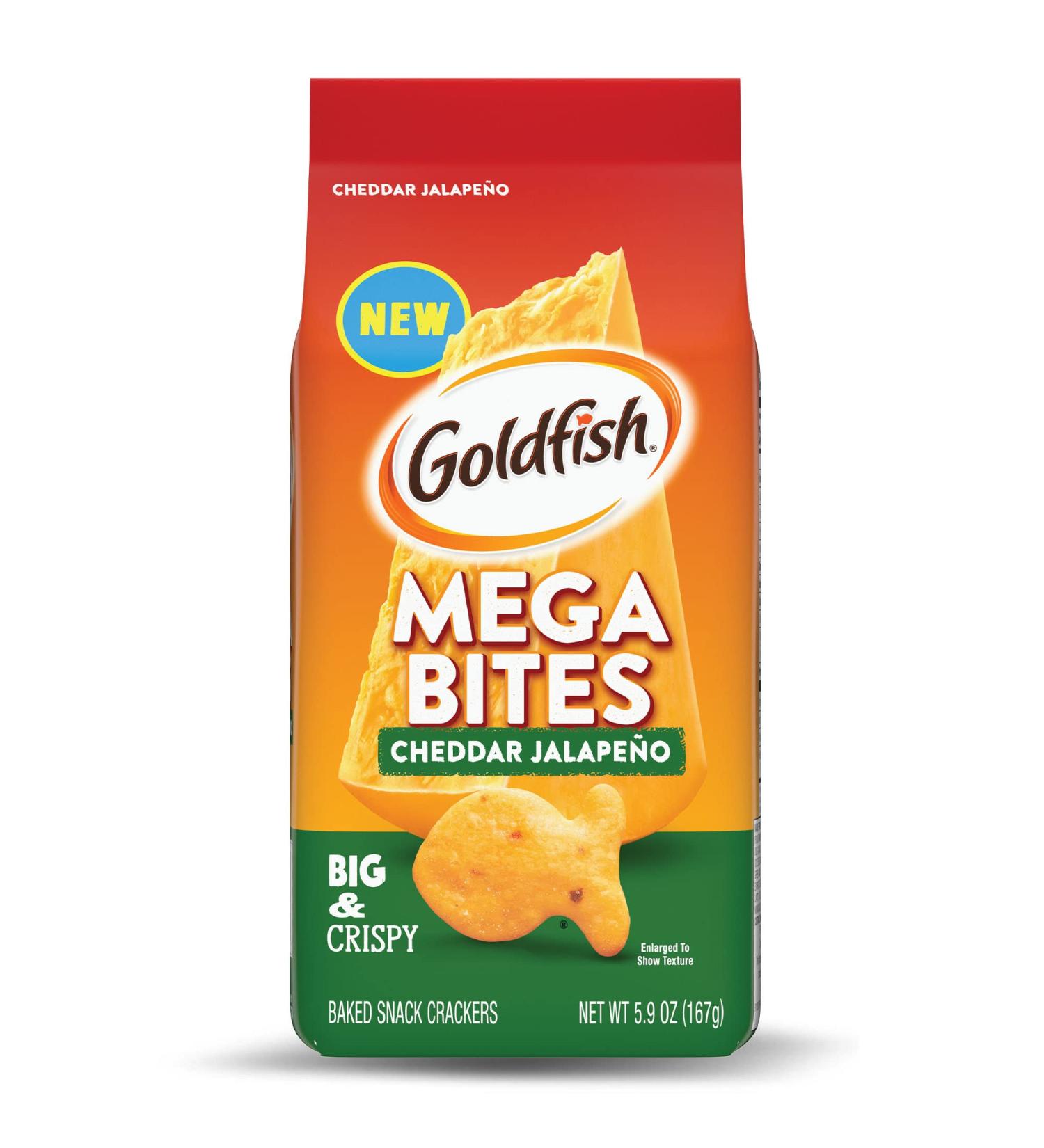 Pepperidge Farm Goldfish Mega Bites Cheddar Jalapeno Snack Crackers 5.9 oz - Spicy Cheesy Crackers - Buy Online on SooperMarket.com