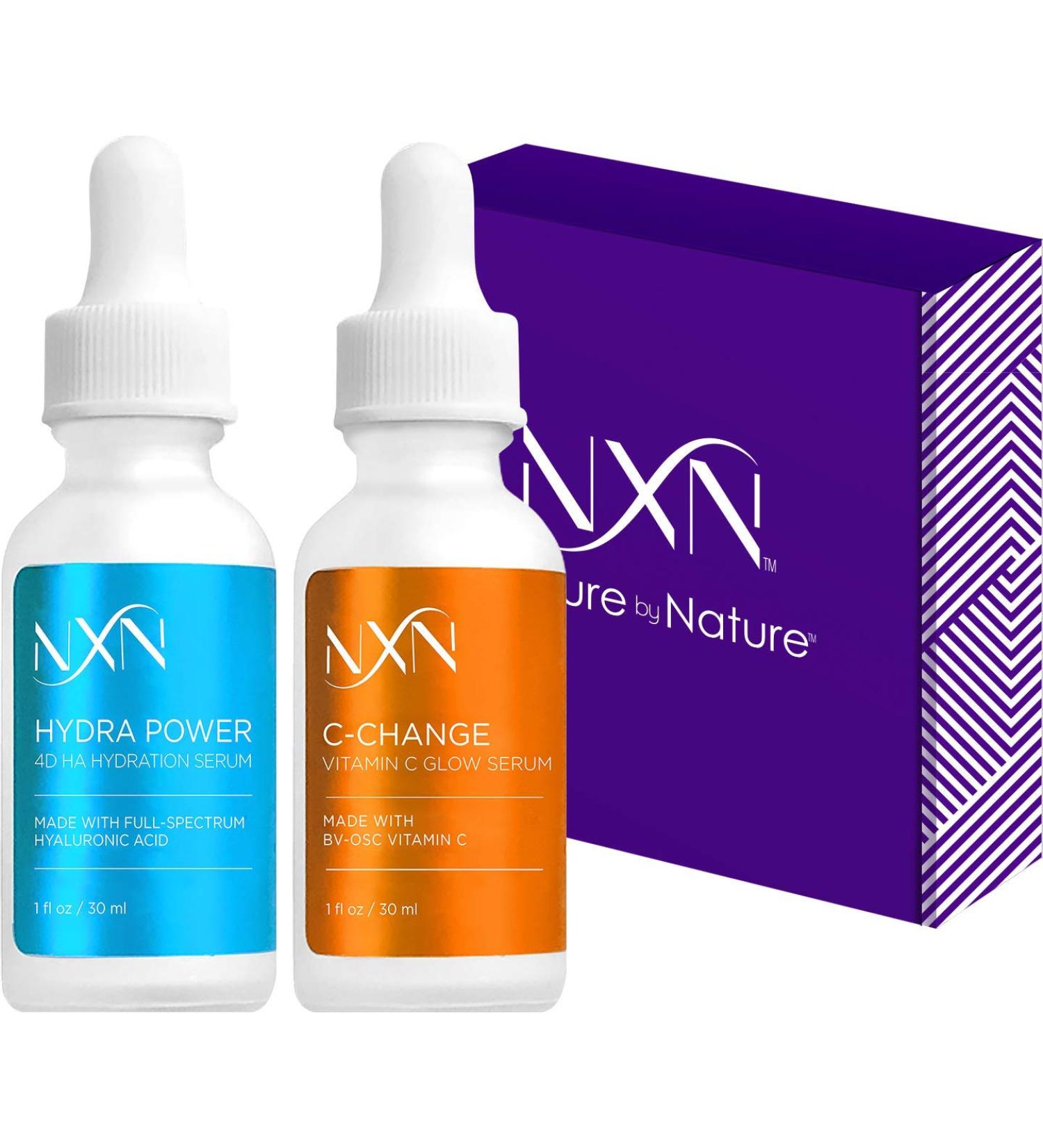 NxN Vitamin C & Hyaluronic Acid Serum Set for Brightening Skin, Dark Spot Reduction, and Anti-Aging - 1fl oz Face Kit - Buy Online on SooperMarket.com