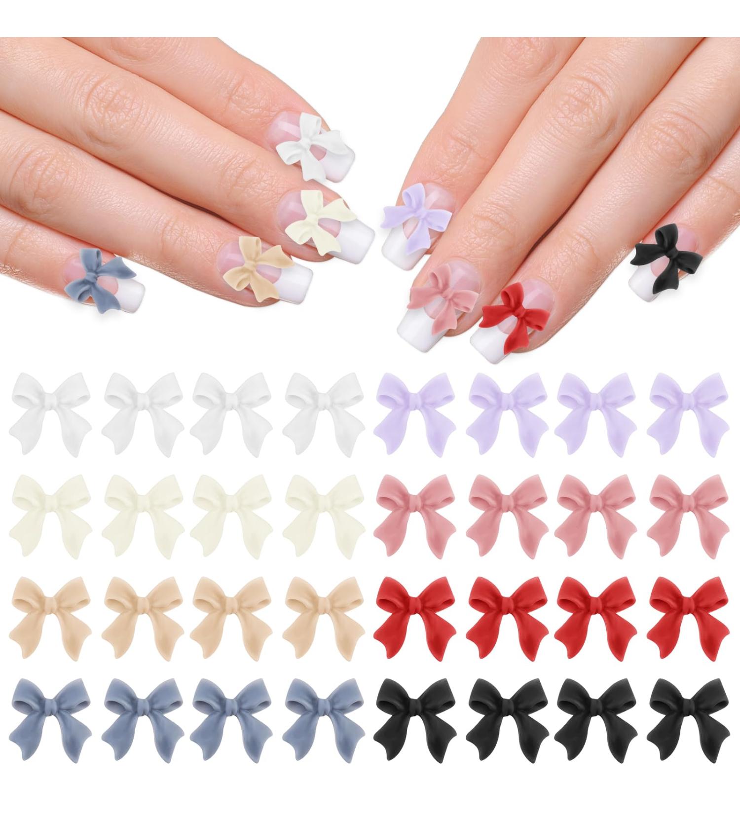 240Pcs Bow Nail Charms Colorful Bowknot Nail Art Decorations Cute 3D Bow Nail Accessories Resin Flatback Nail Charms for Nail Art Design DIY Crafts - Buy Online on SooperMarket.com