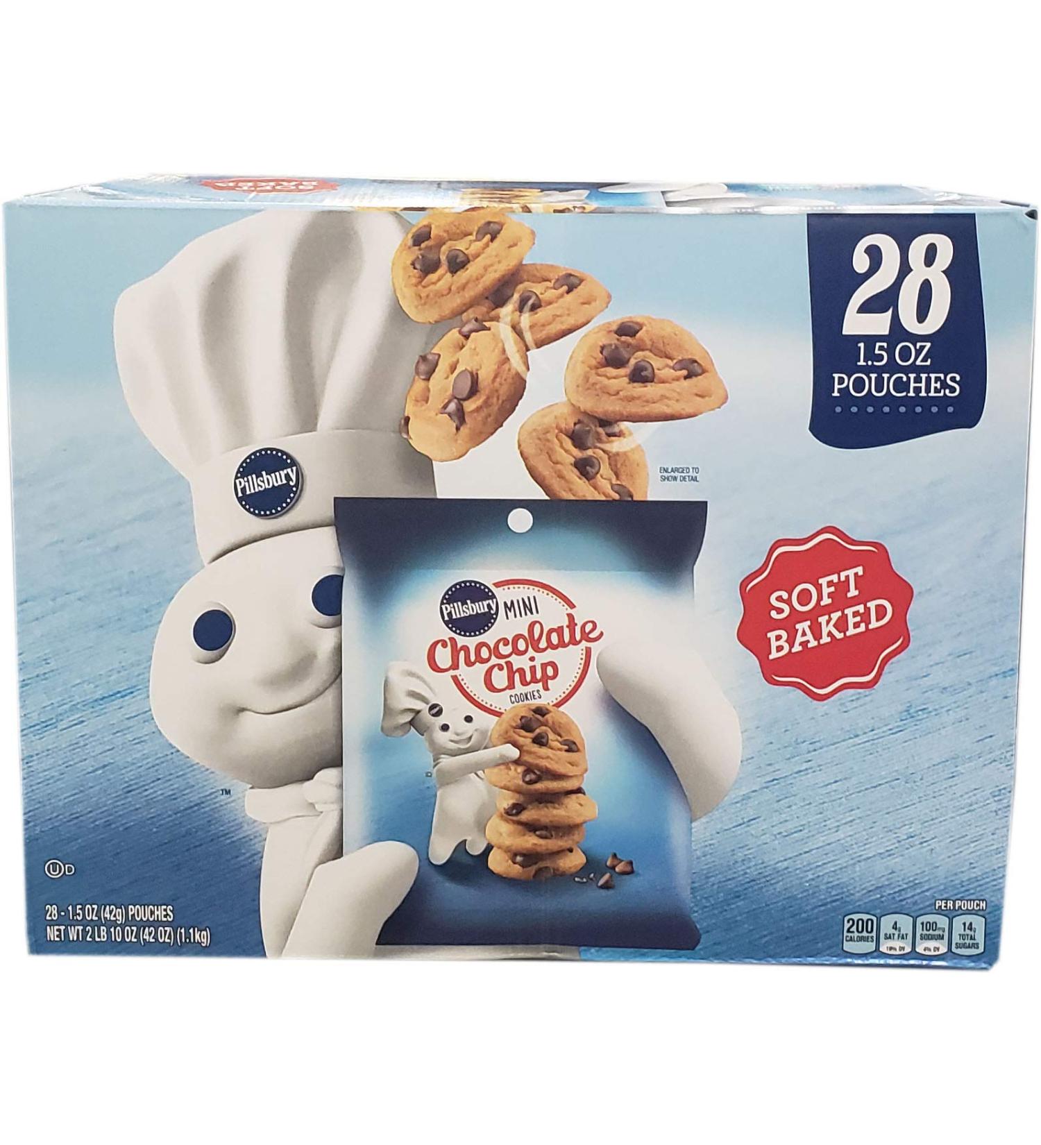 Pillsbury Mini Chocolate Chip Cookies 28 X 1.5 Oz Net Wt (42 Oz),