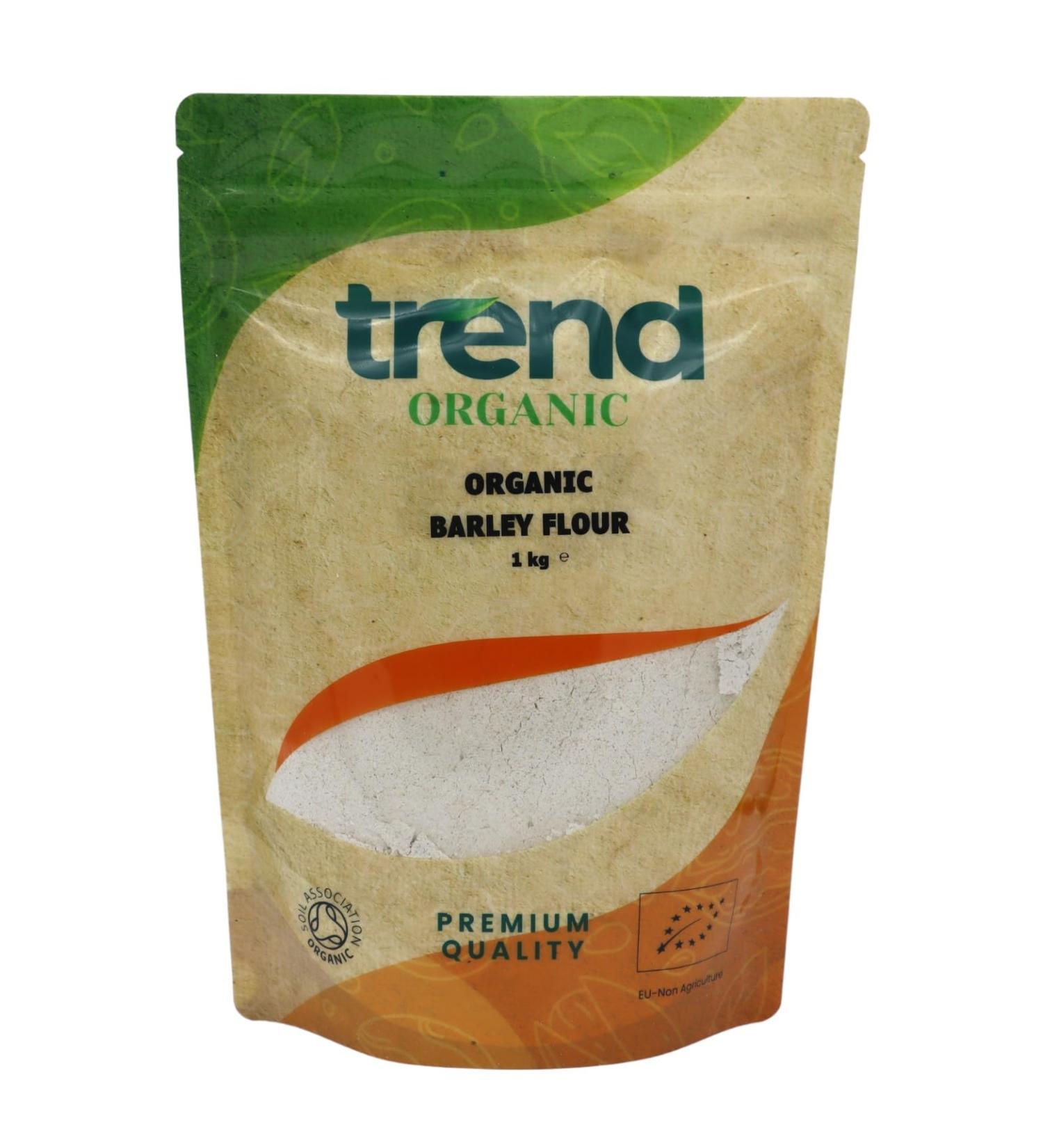 Trend Organic Barley Flour Packed with Essential Nutrients for Wholesome Cooking- Certified Organic Vegan Sustainably Sourced Non-GMO No Additives No Preservatives Raw 1kg