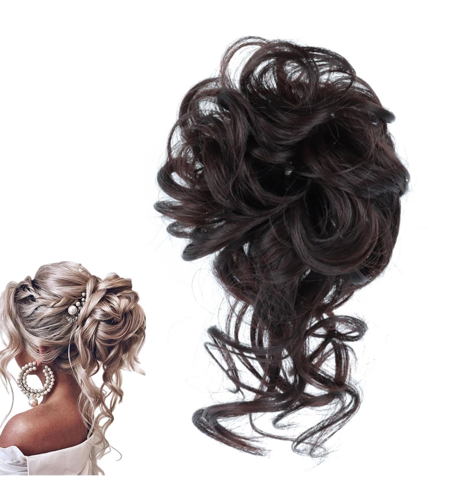 Prinfantasy Scrunchie Bun Updo Hairpiece | Wavy Curly Messy Hair Bun Extension GBFQ004 - Buy Online on SooperMarket.com