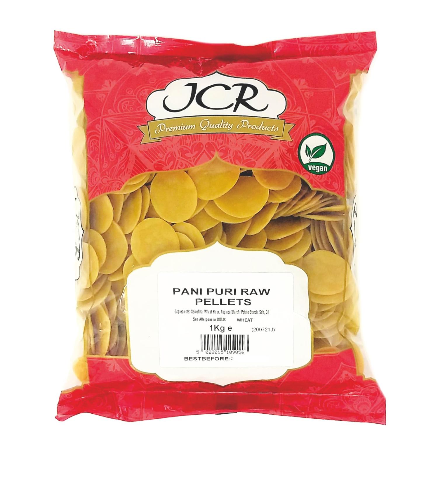 JCR Pani Puri Raw Pellets 1 Kg - Authentic Indian Street Food Snack - Buy Online on SooperMarket.com